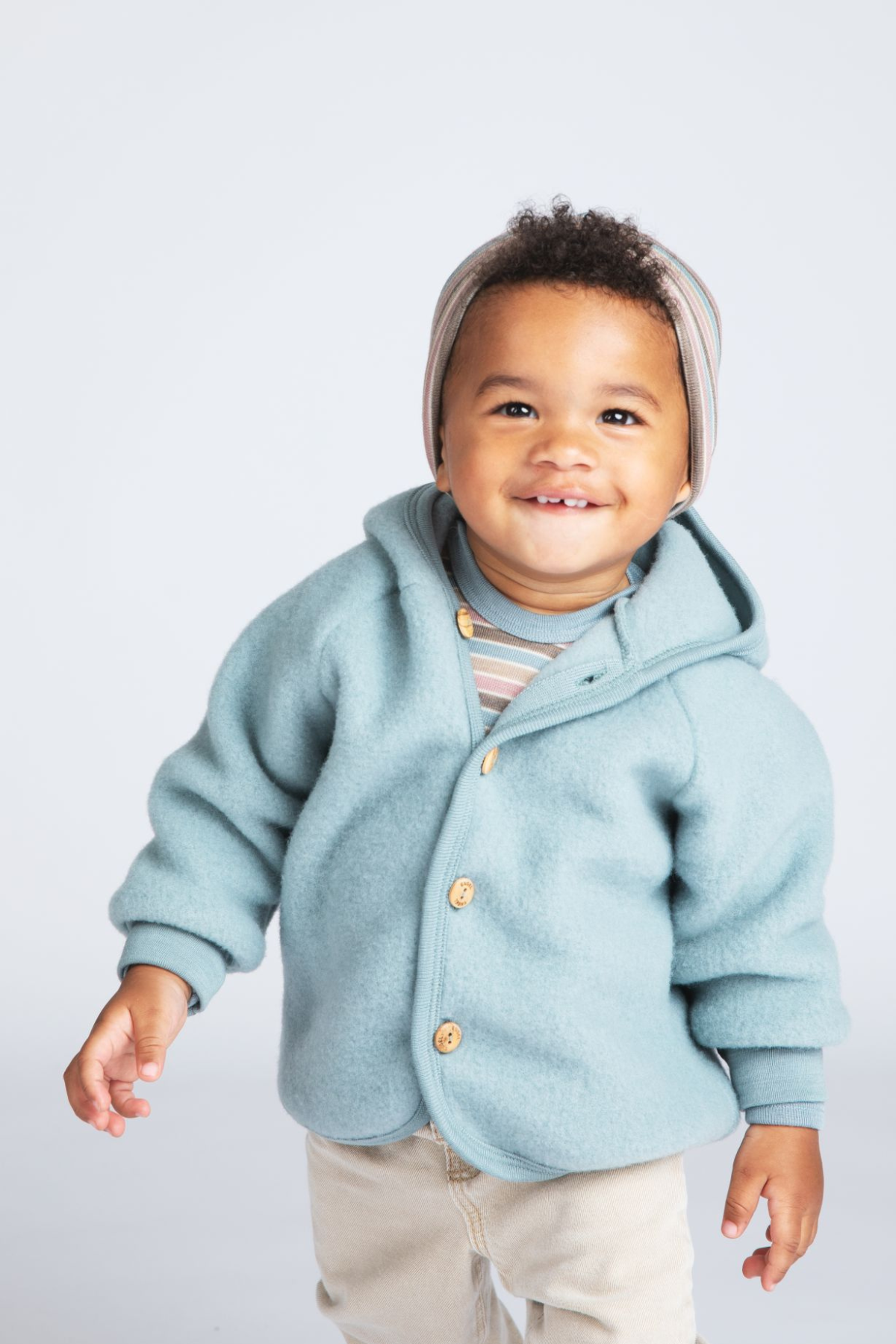 Wollfleece-Jacke mit Kapuze | verschiedene Farben