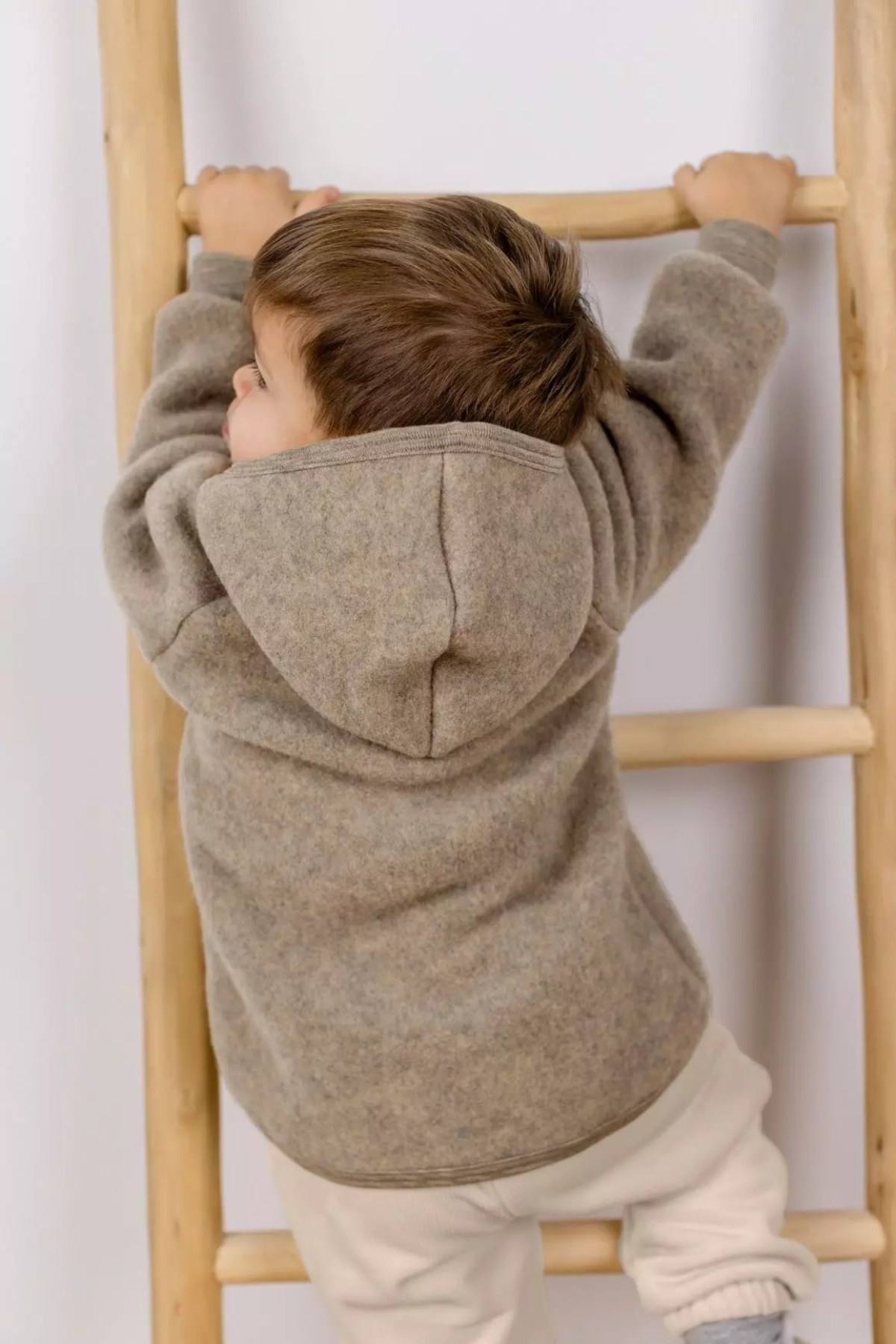 Wollfleece-Jacke mit Kapuze | verschiedene Farben