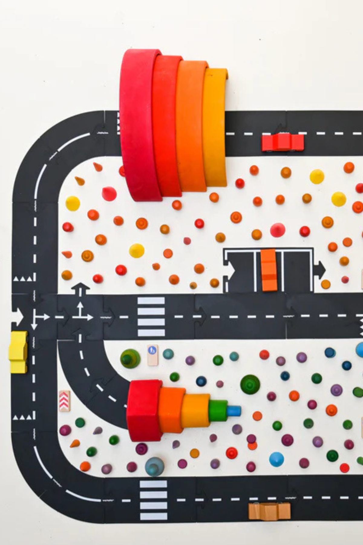 Flexible Spielzeugstraße "King of the Road" | XL Road Set | 40 Teile