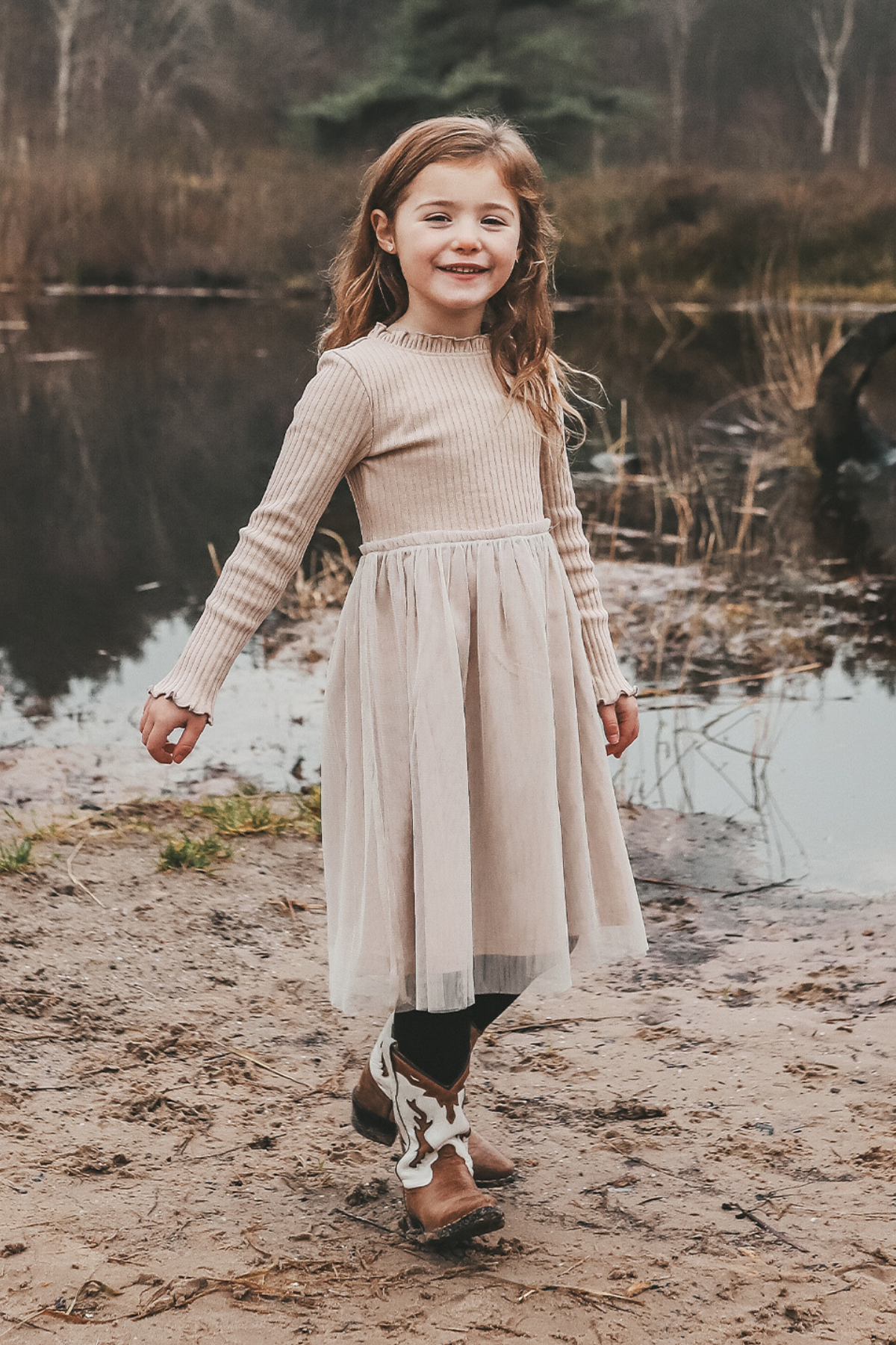 Rib Knit Kleid | Oyster Gray