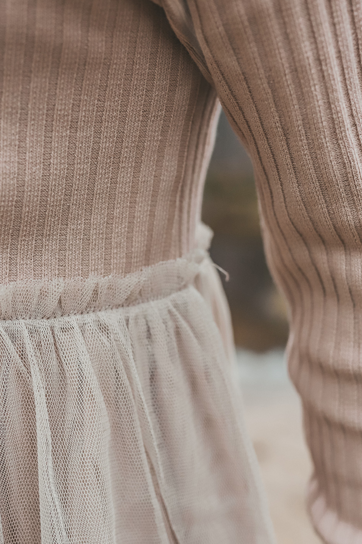 Rib Knit Kleid | Oyster Gray