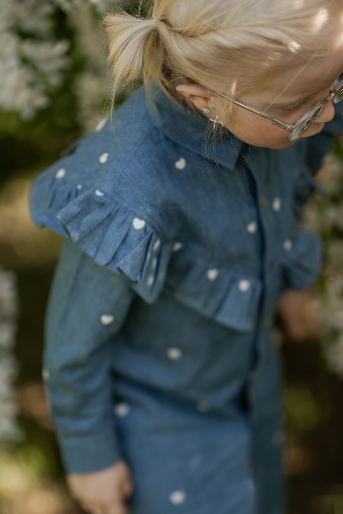 Jeanskleid mit Rüschen für Kids