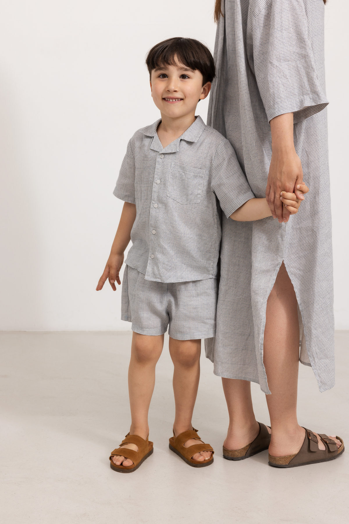 Karierte Shorts 100% Leinen "Pina" | Mini Check