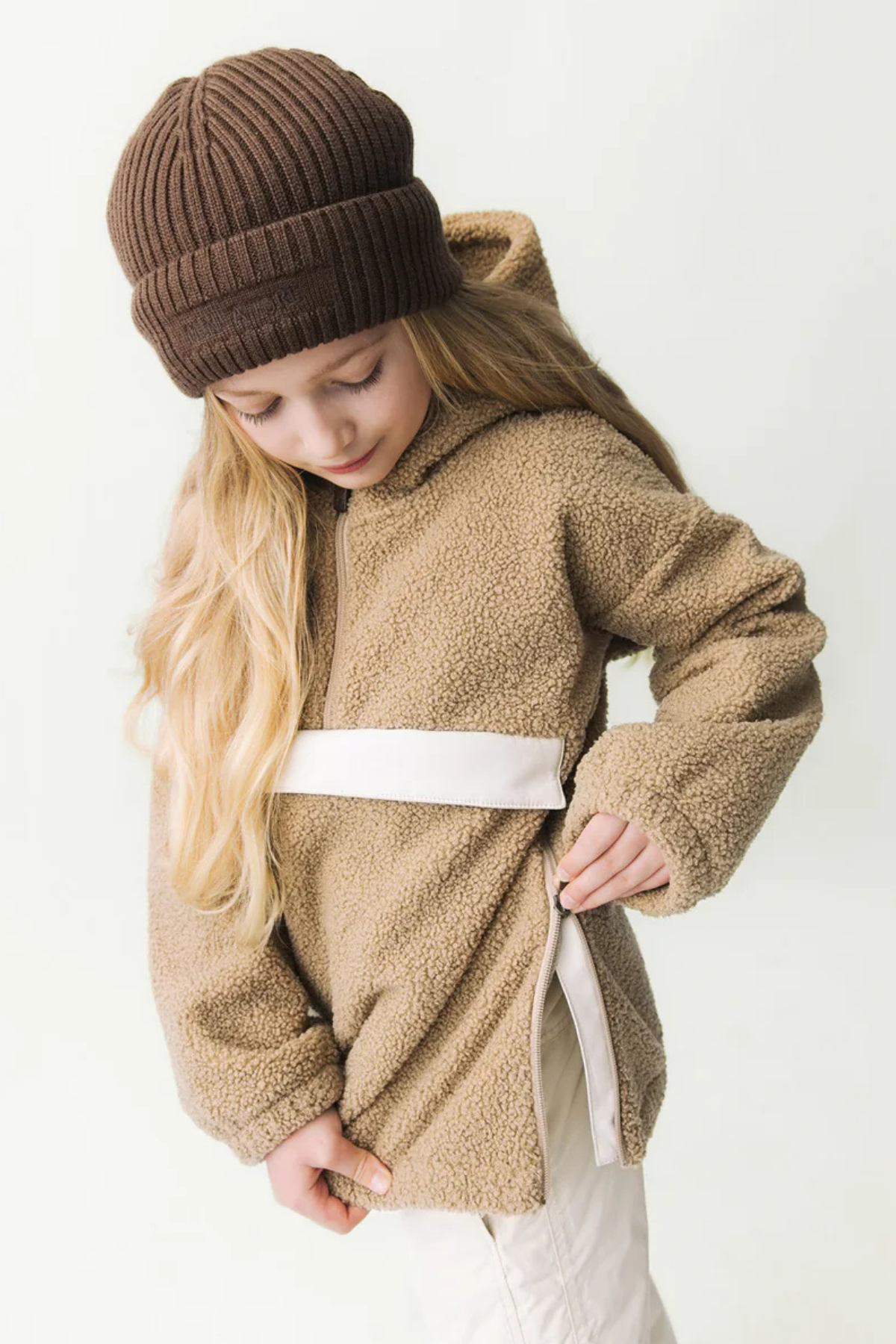 Übergangsjacke aus Teddyfleece "MATARMAN" wasserdicht 8.000mm Wassersäule | Travertine beige