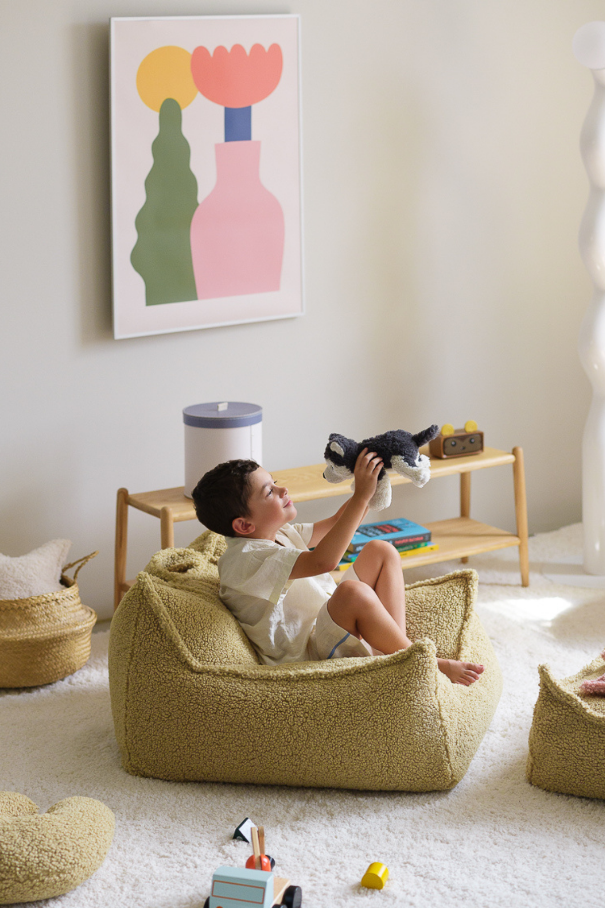 Sitzsack aus Teddy-Stoff | verschiedene Farben