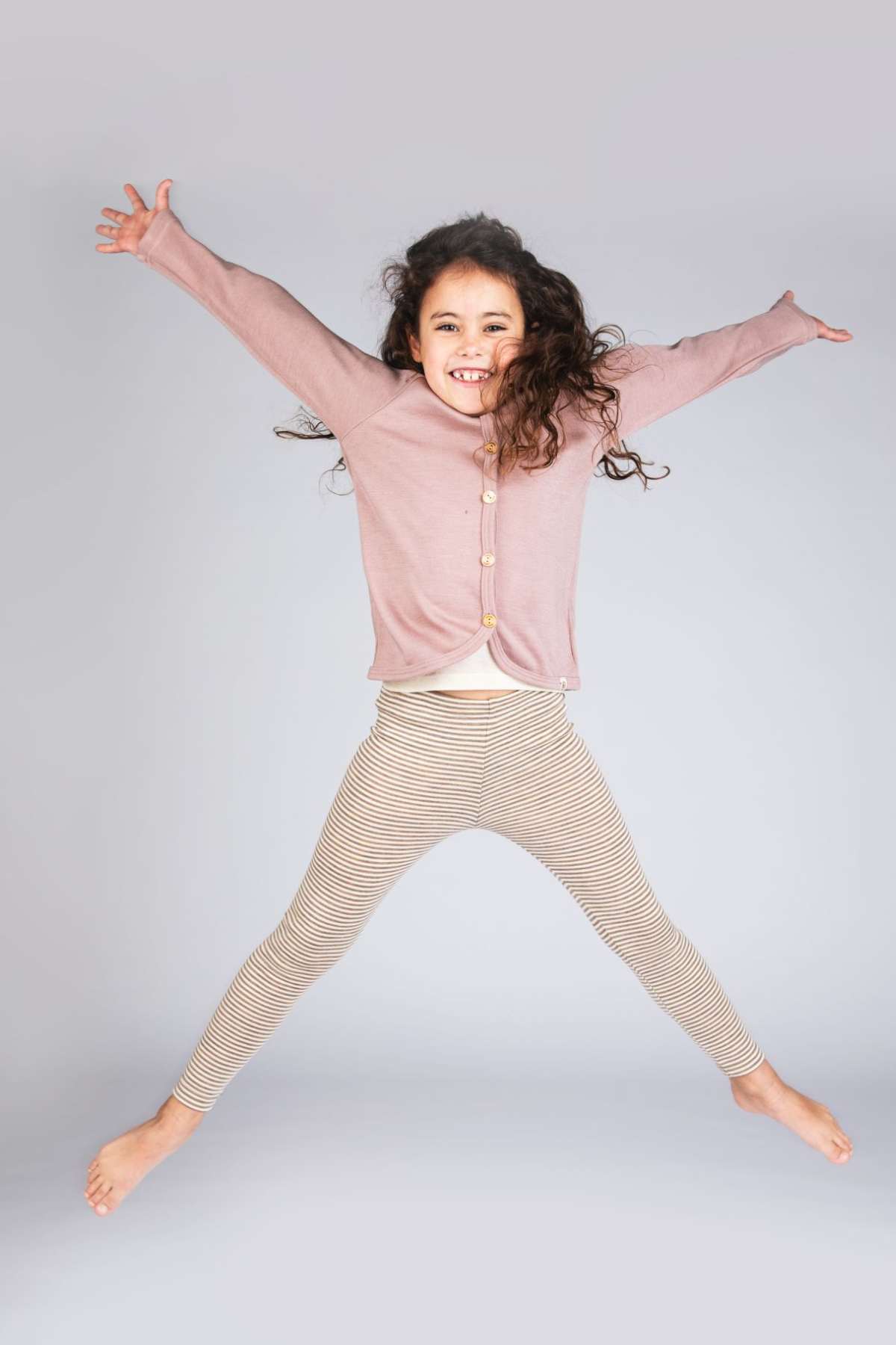 Leggings aus 100% Merino-Schurwolle | Walnuss Melange/Natur
