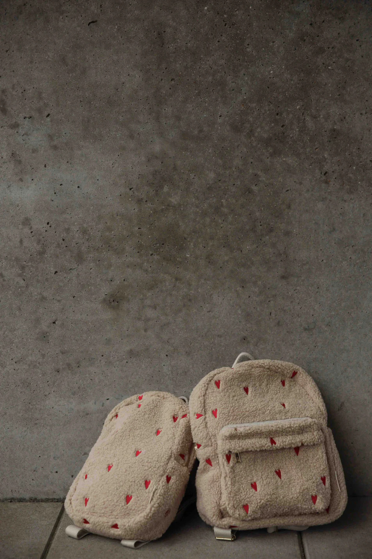 Kinderrucksack | Midi Ecru Hearts