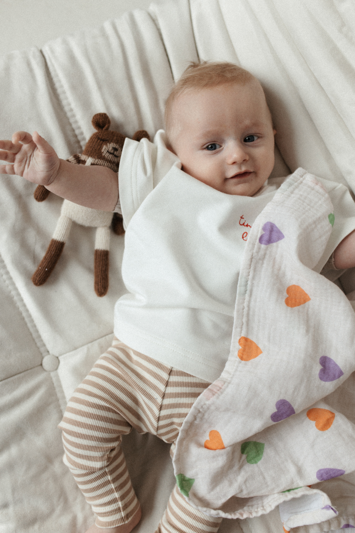 Musselintuch "Herzen"