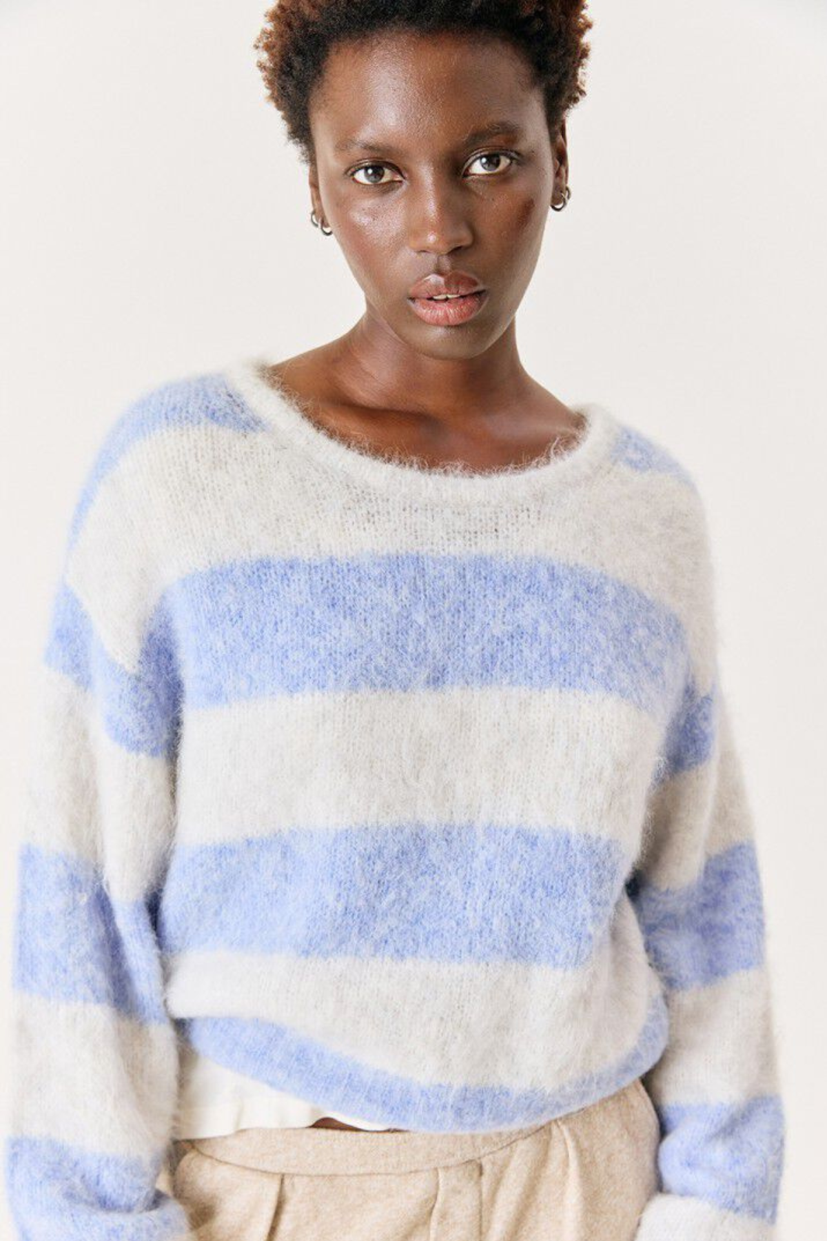 Pullover "Niby" aus Alpaka-Mix für Damen | RAYURES GIVRE