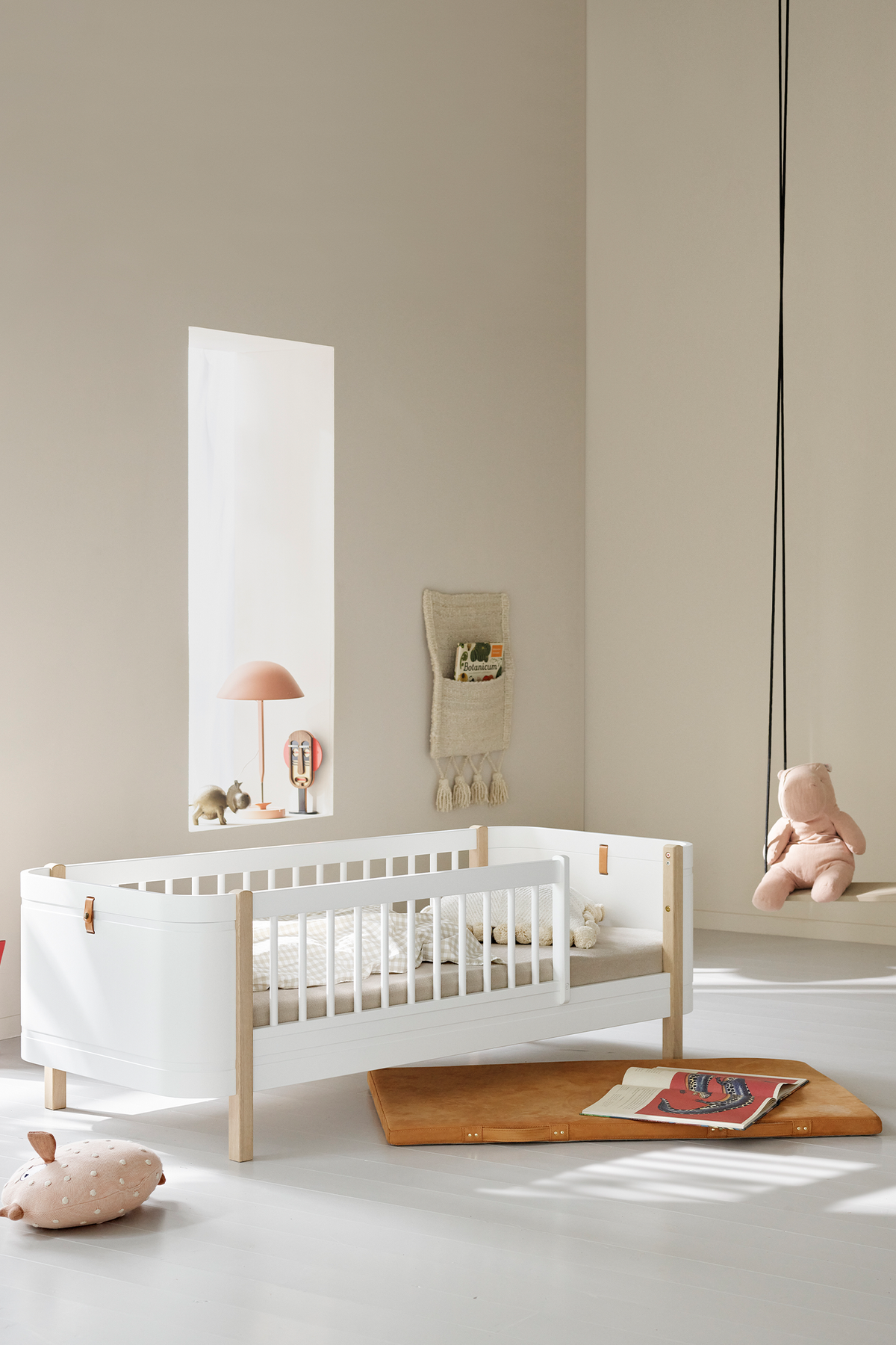 Oliver Furniture Wood Mini+ Umbauset Juniorbett, Weiß/Eiche – Mini+ Juniorbett