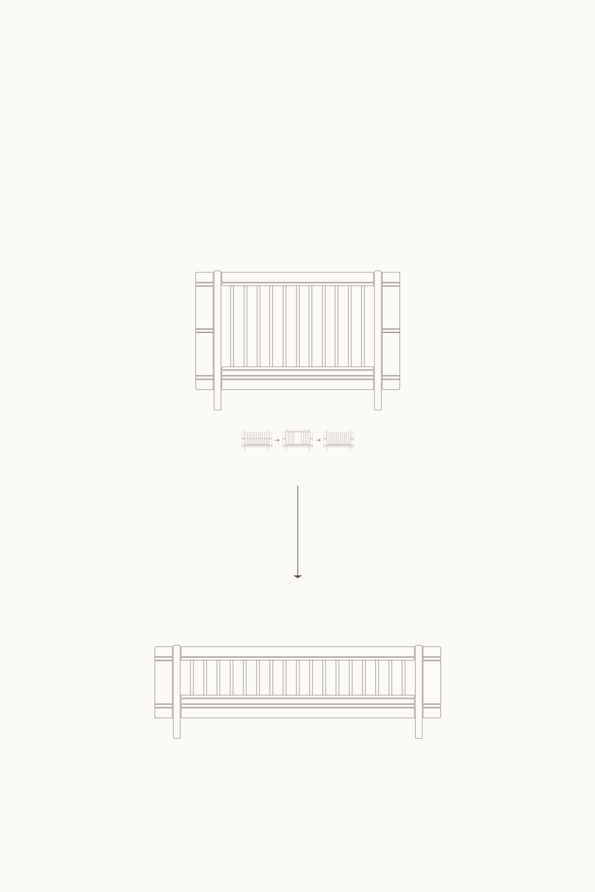Oliver Furniture Wood Mini+ Umbauset Juniorbett, Eiche – Umbau-Übersicht