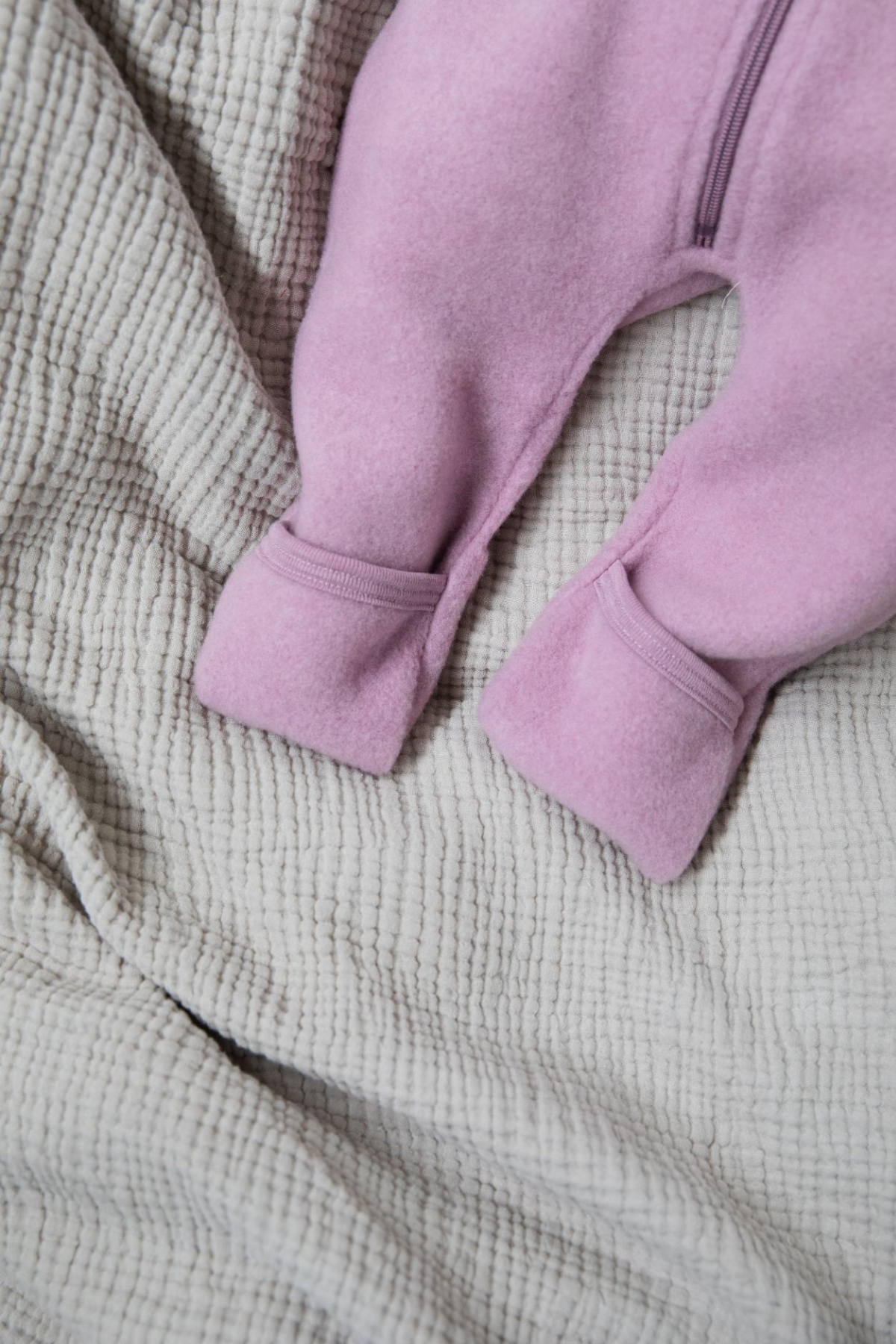 Wollfleece Kapuzenoverall mit Reißverschluss | verschiedene Farben