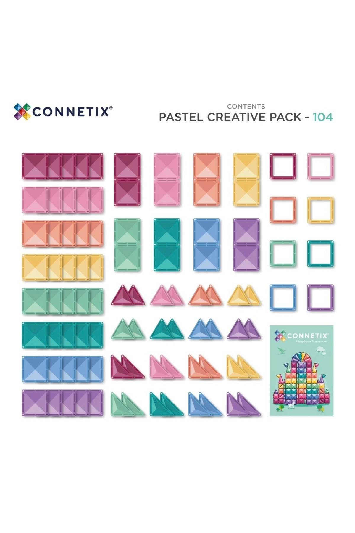 Magnetbausteine "Pastel Creative Pack" 104 Teile