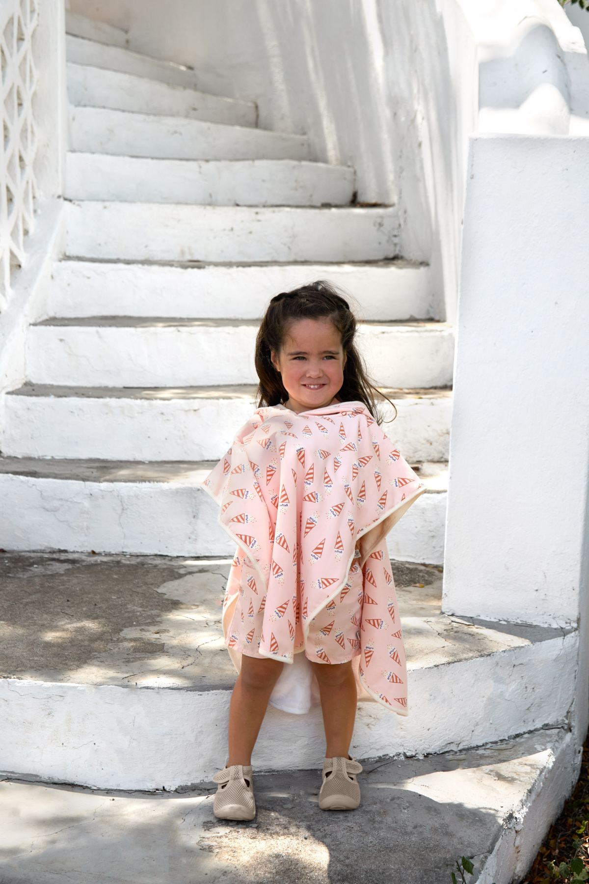 Surfponcho "Ice Cream" mit UV-Schutz 80 | Pale Pink