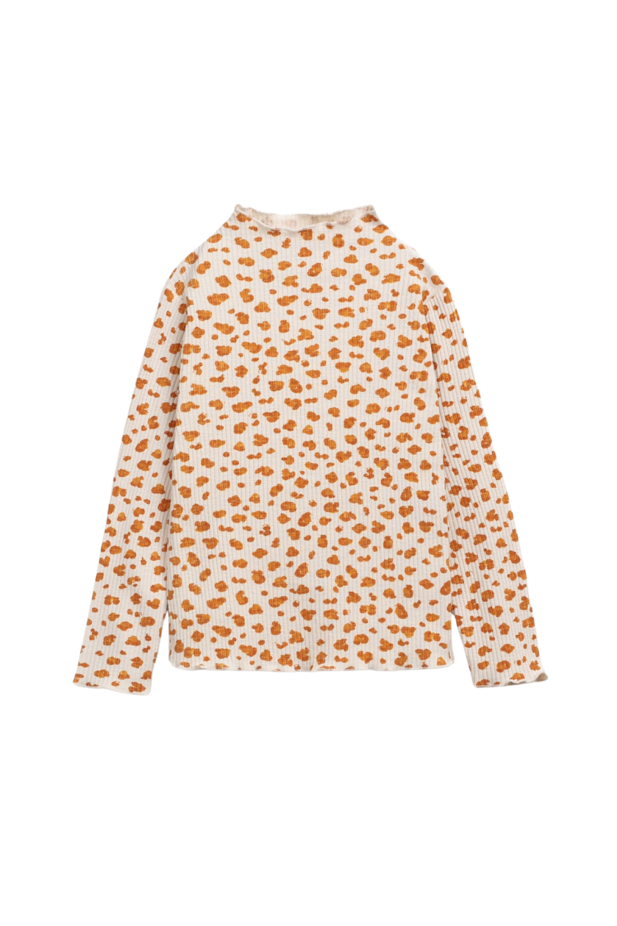 Ripp Langarmshirt mit Leo-Print | Tones