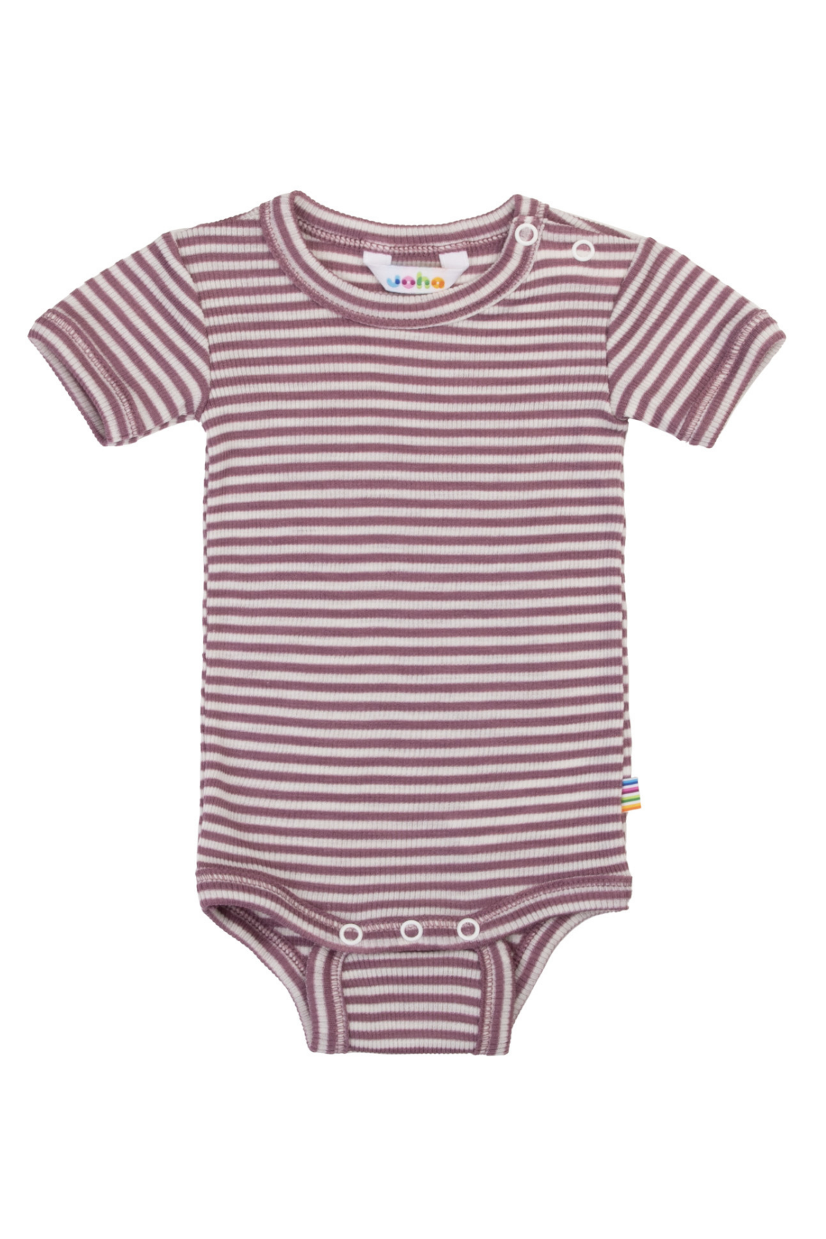 Kurzarmbody aus Merinowolle/Seide mit Streifen | verschiedene Farben