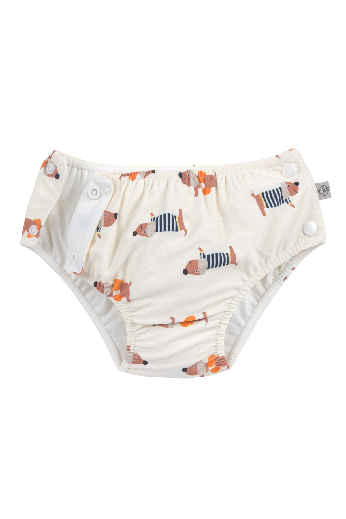 Schwimmwindel "Beach Dog" mit UV-Schutz | Orange/Dark Sea