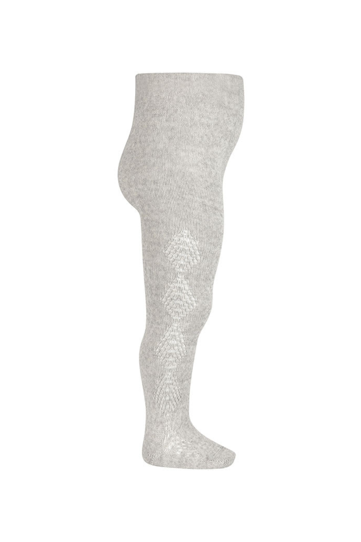 Strumpfhose mit seitlichem Lochmuster aus Merinowolle