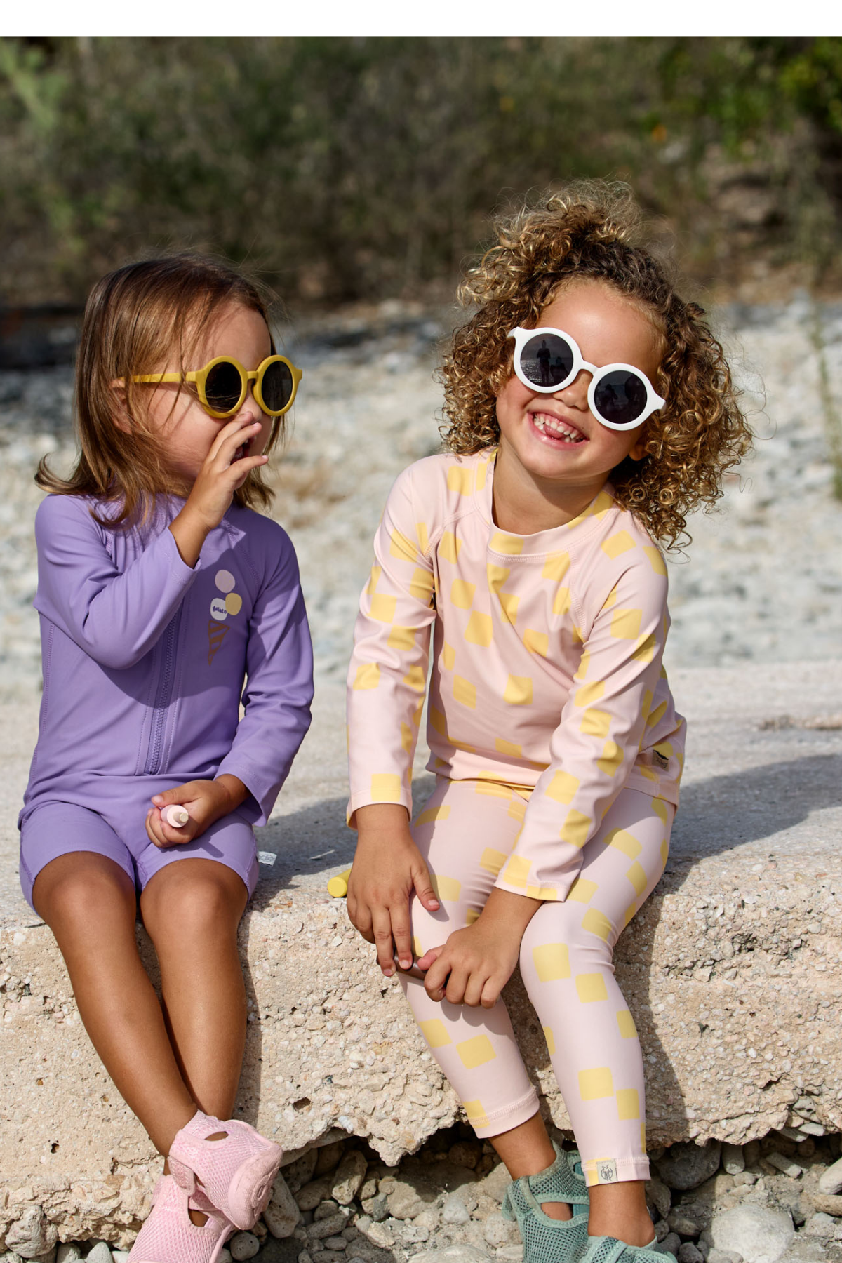 Longsleeve Sunsuit mit UV-Schutz 60 "Ice Cream" | Purple