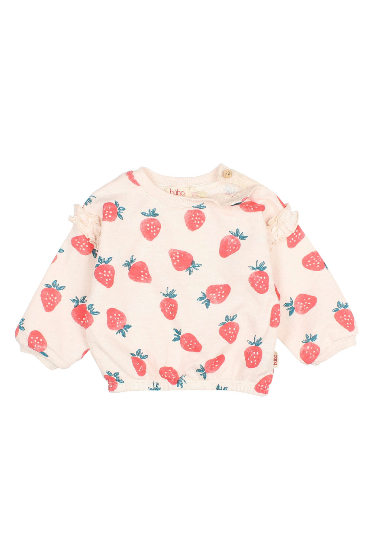 Sweatshirt mit Erdbeer-Print | Cream Pink