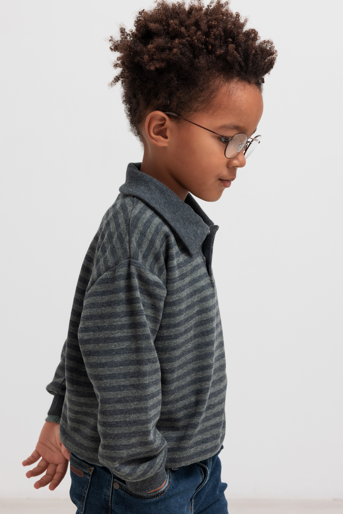 Polo-Sweatshirt "Thanos Polo" | Forest Stripe