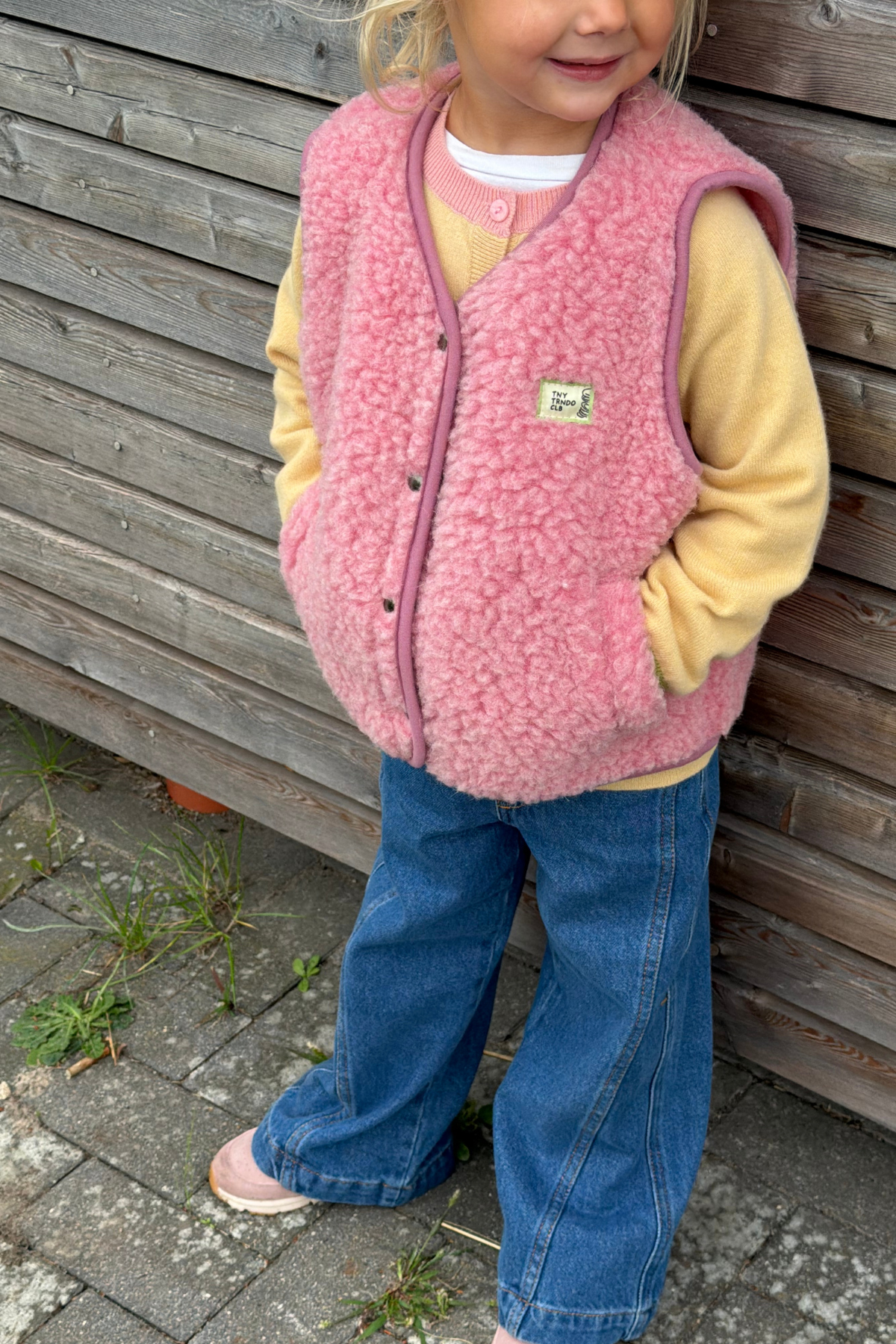 Wollweste Kids "Tiny Tornado Club" | Pink Melange