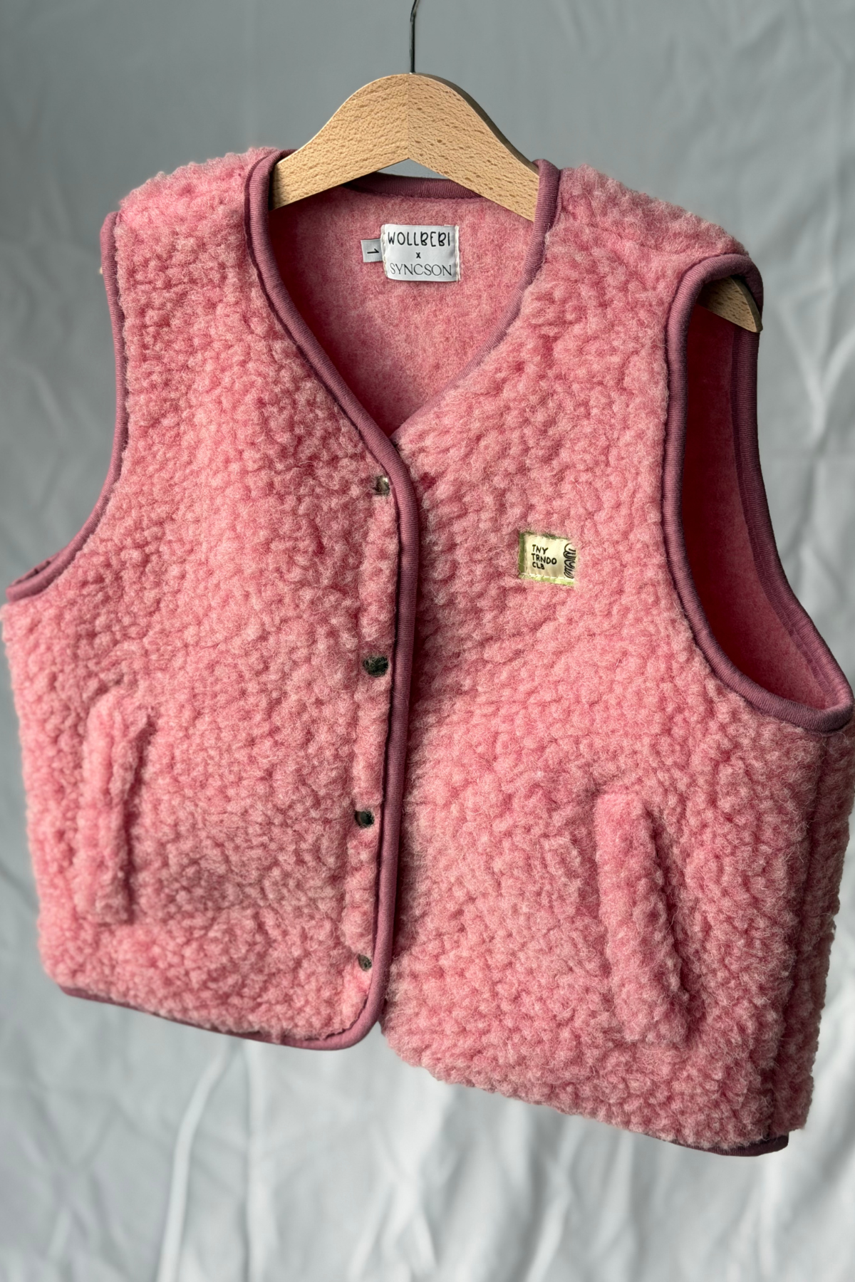Wollweste Kids "Tiny Tornado Club" | Pink Melange