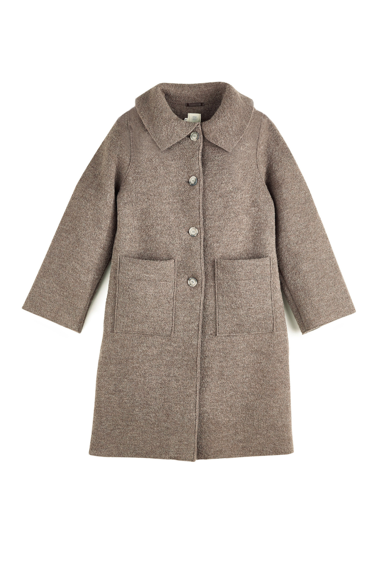 Walkmantel mit Kragen für Erwachsene aus Merinowolle | Nuss
