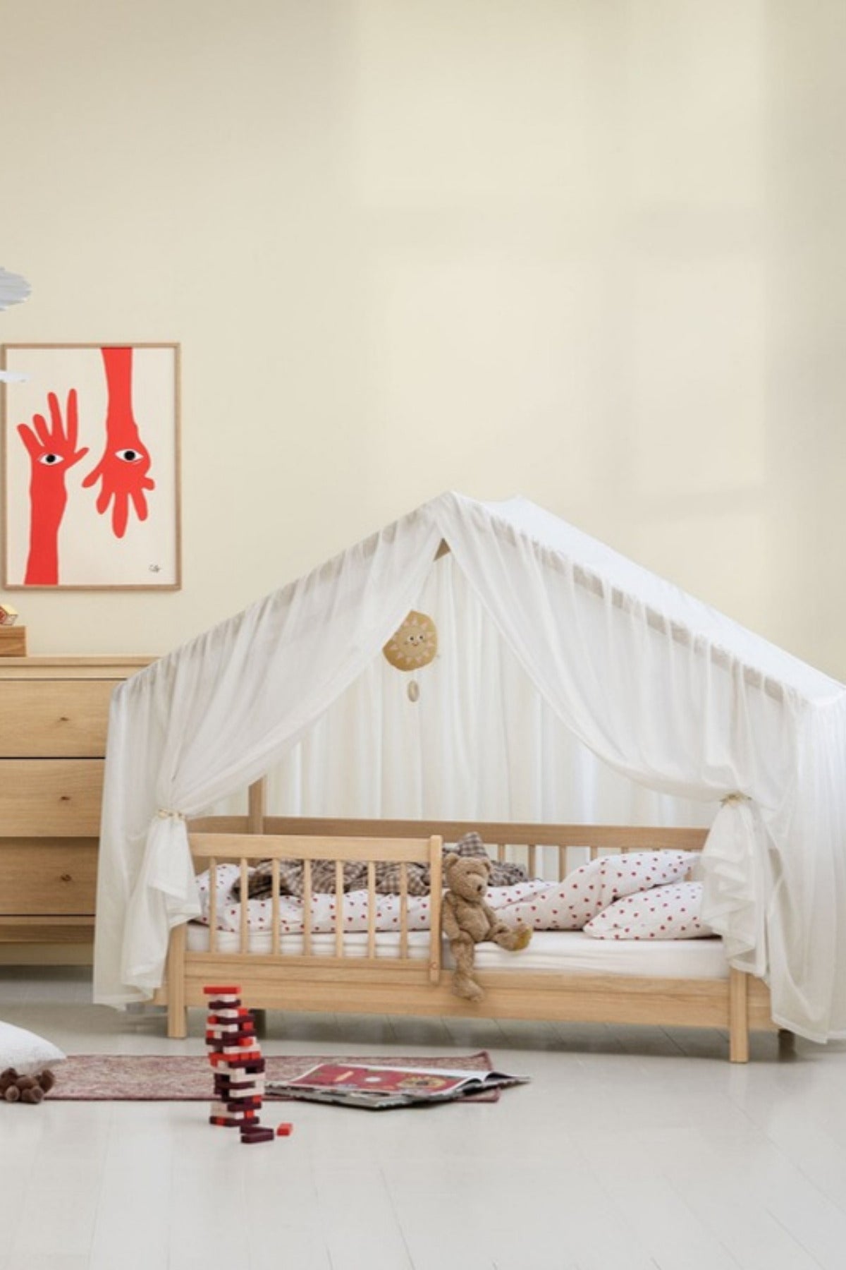 Oliver Furniture Mini+ Hausbett mit Zelt, transparent weiß