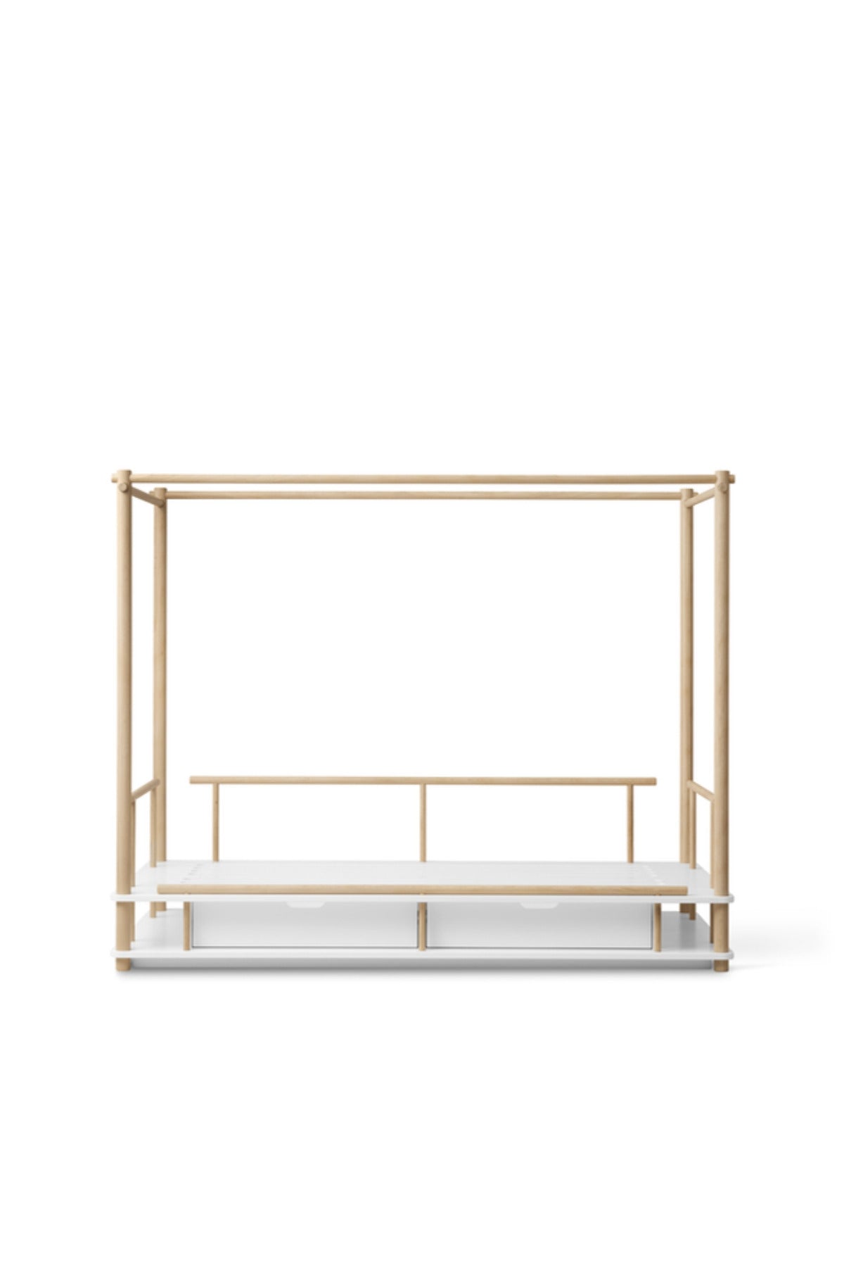 Oliver Furniture Nomad Himmelbett 90x180, weiß/Eiche