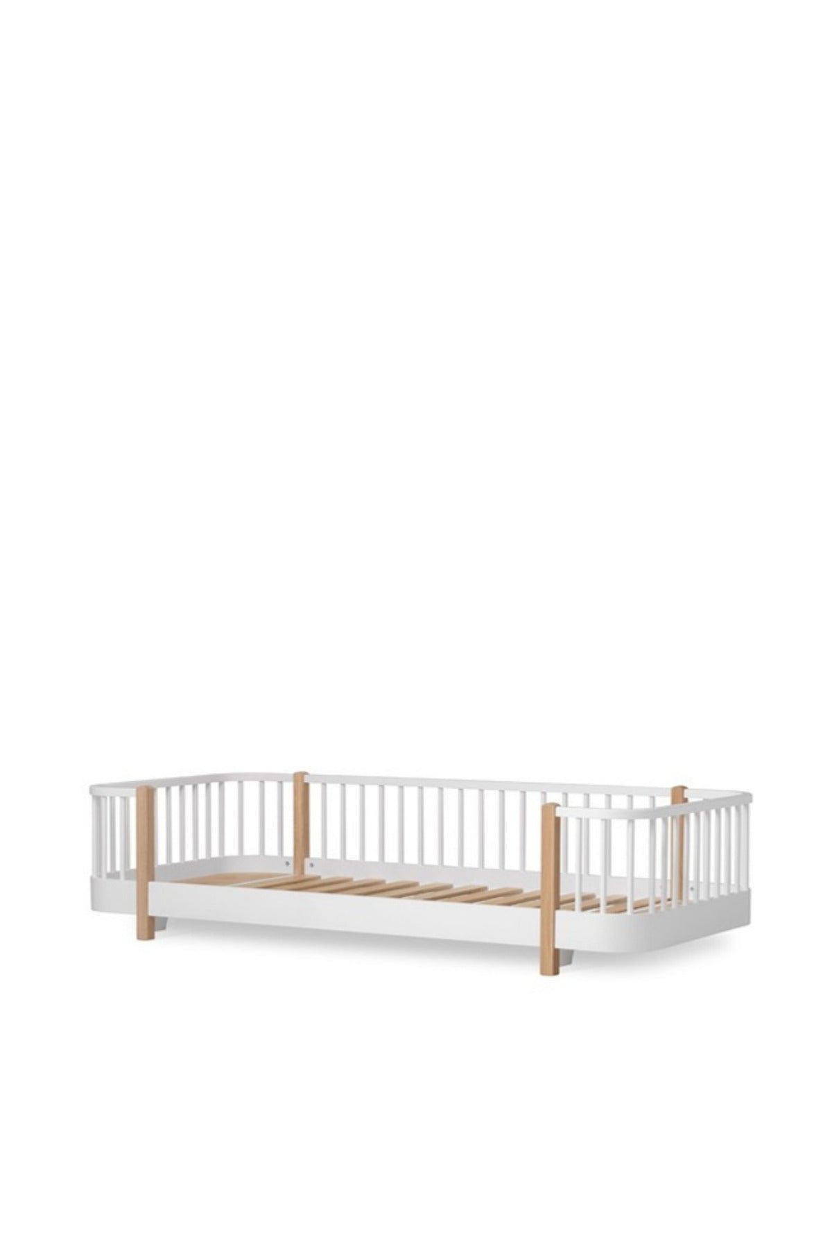 Oliver Furniture Wood Original Bodenbett 90x200, weiß/Eiche