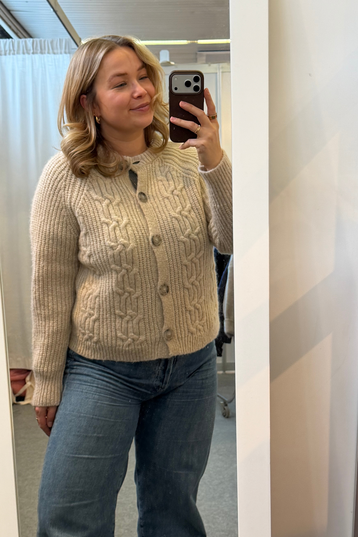 Cardigan mit Flechtdetails für Erwachsene | Beige