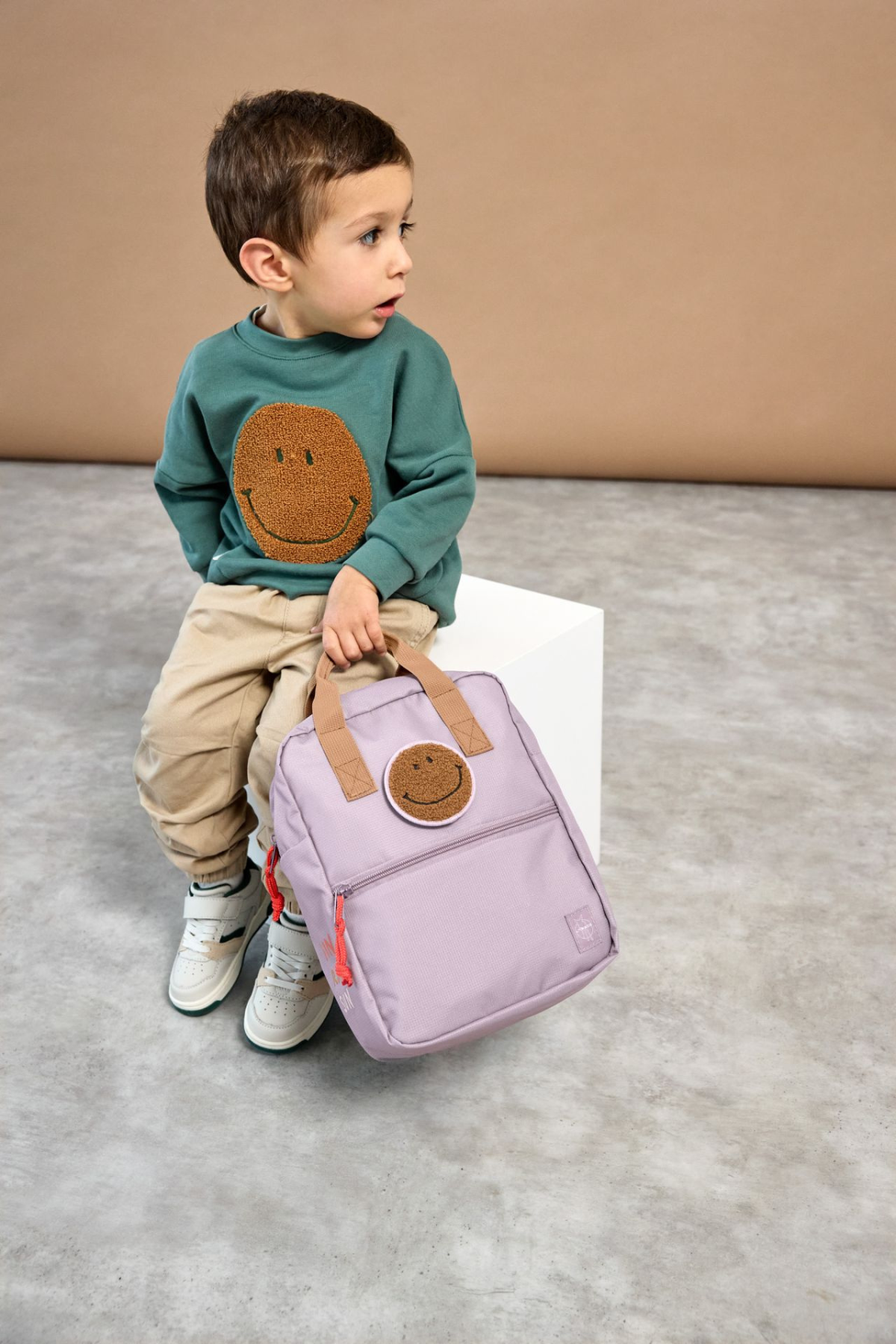 Kinderrucksack Square "Little Gang" | Lila