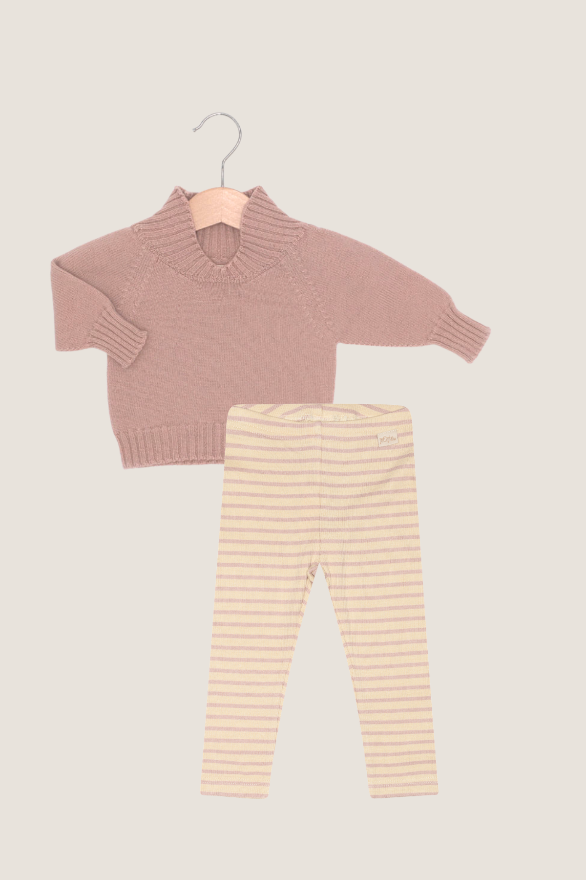 Home & Play Set: Merino-Strickpullover & gerippte Modal-Leggings | Größe 68