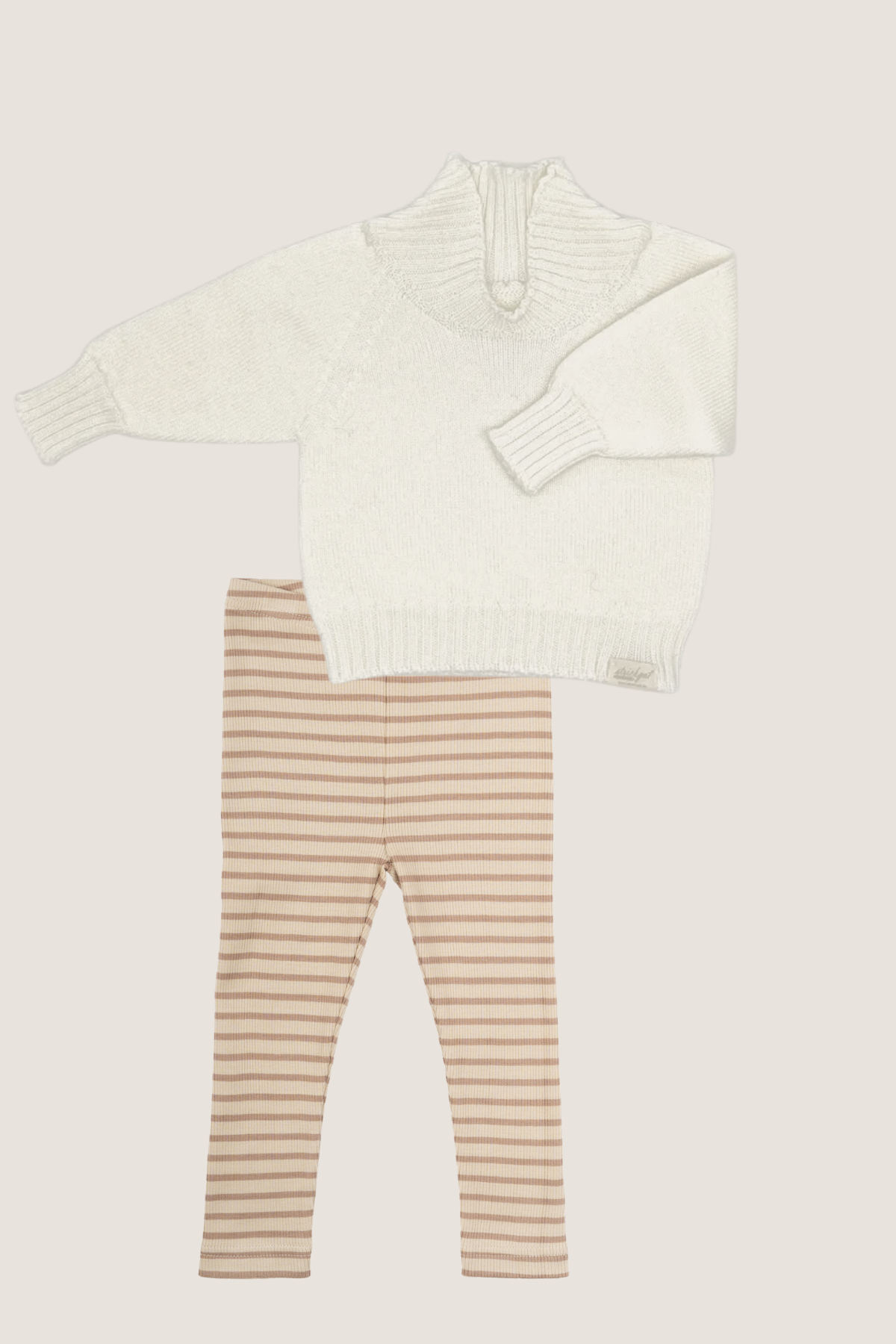 Home & Play Set: Merino-Strickpullover & gerippte Modal-Leggings | Größe 68