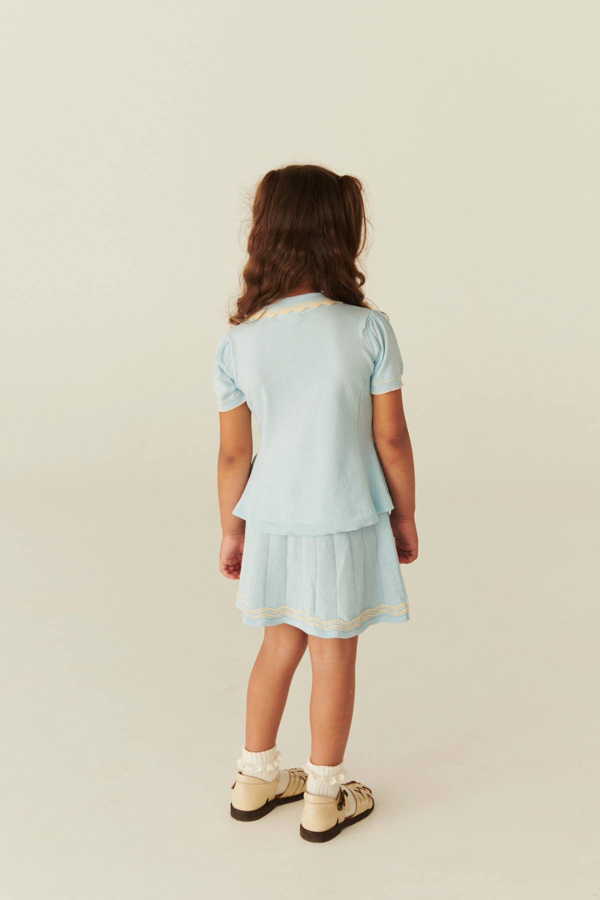 Strick Tennisrock | Ice Blue/Cream