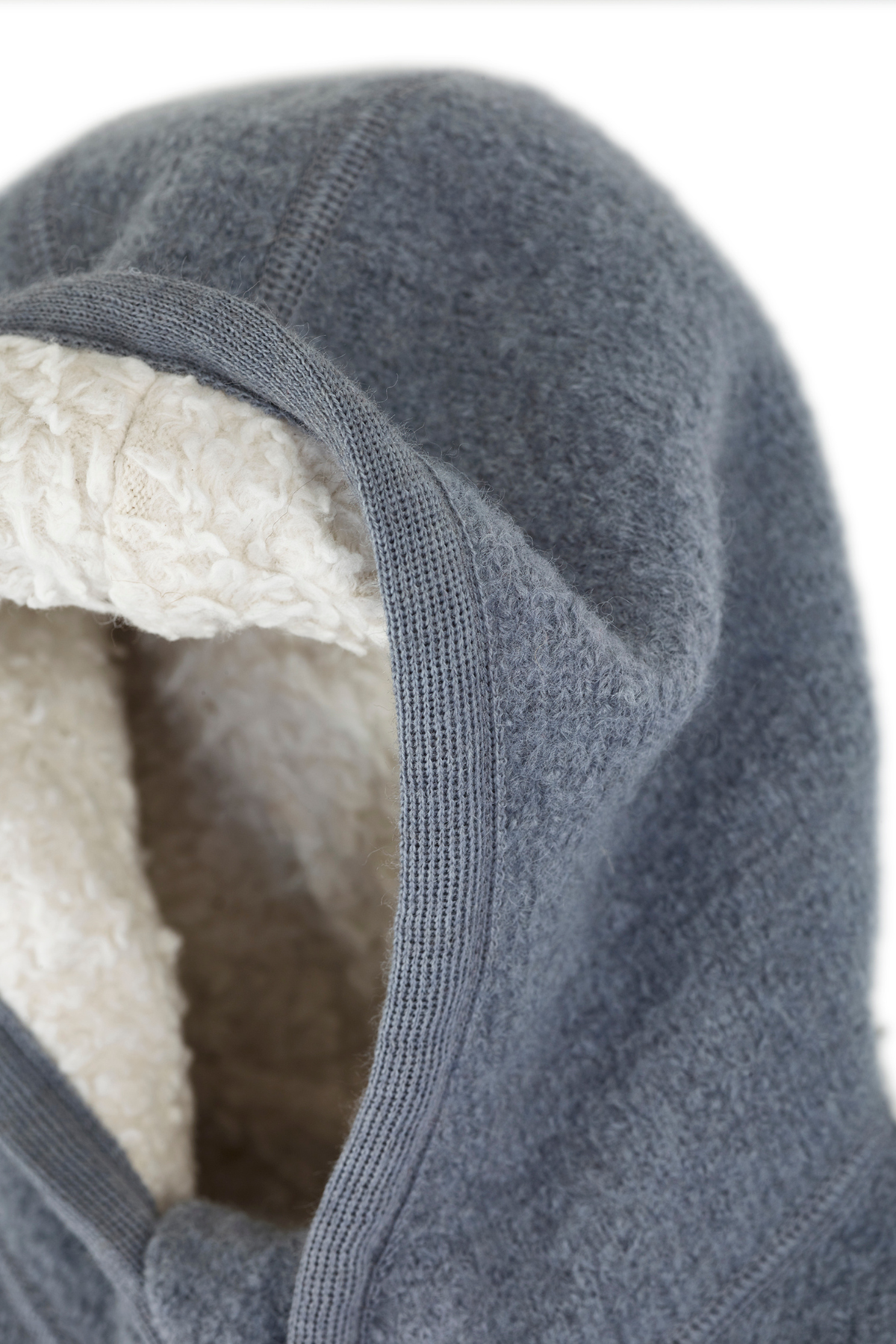 Overall aus Wollwalk mit Teddy-Kapuze und Bündchen