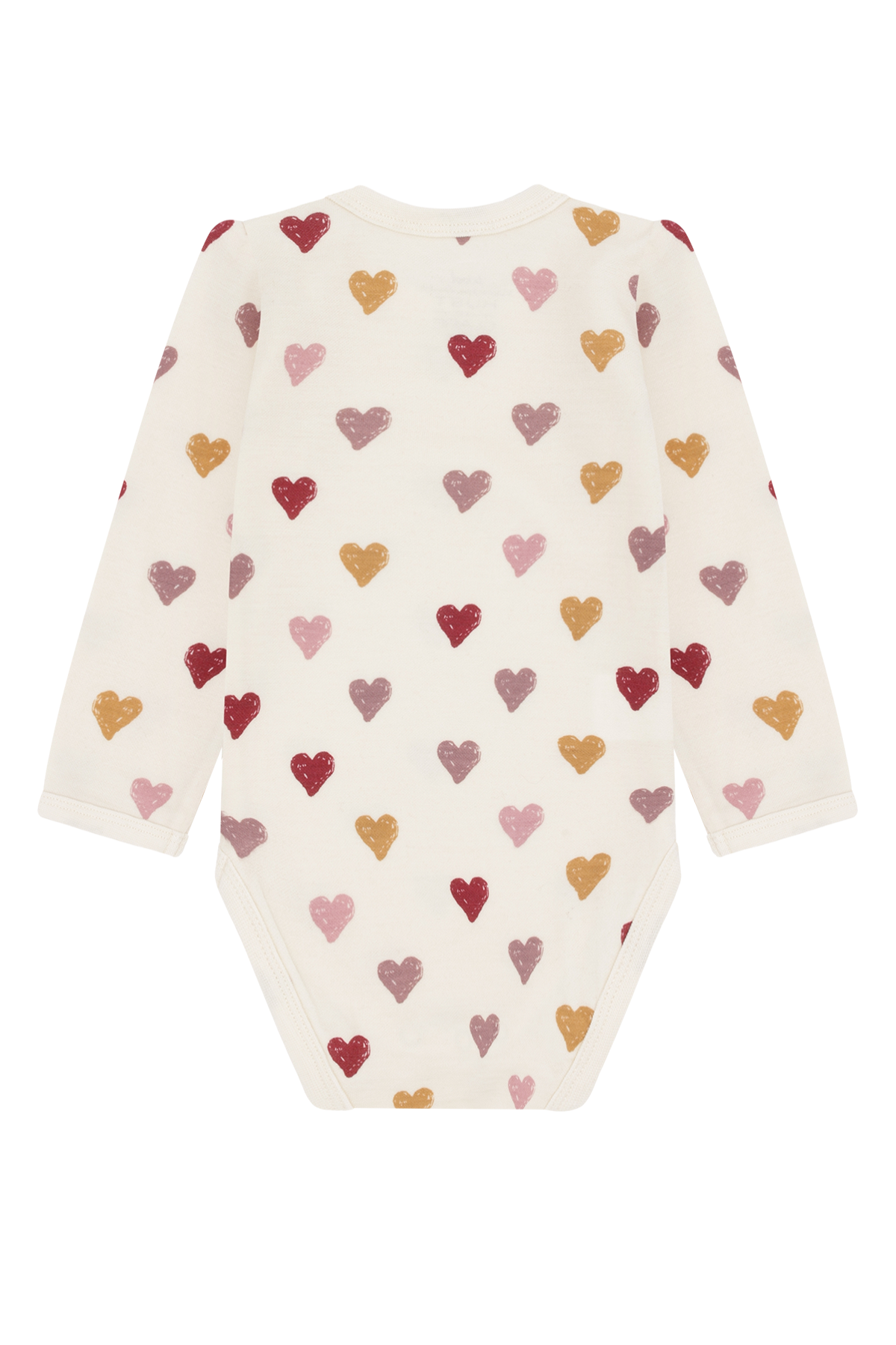 Langarmbody Hearts Puff aus Wolle & Bambusviskose