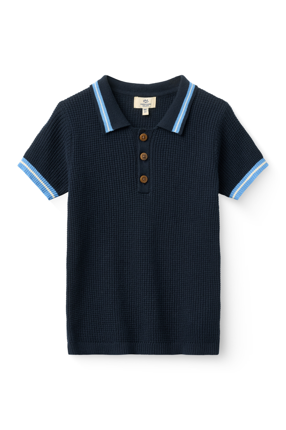 Poloshirt Strickoptik | Navy/Blue/Cream