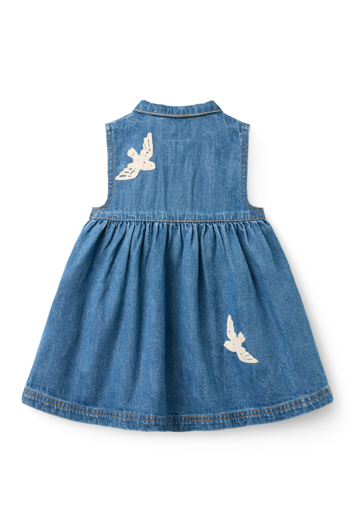 Denim Kleid "Crochet Doves" | Indigo Blue