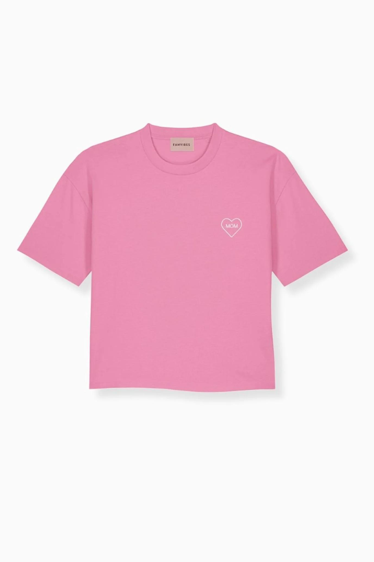 T-Shirt "MOM HEART" PINK/WEISS