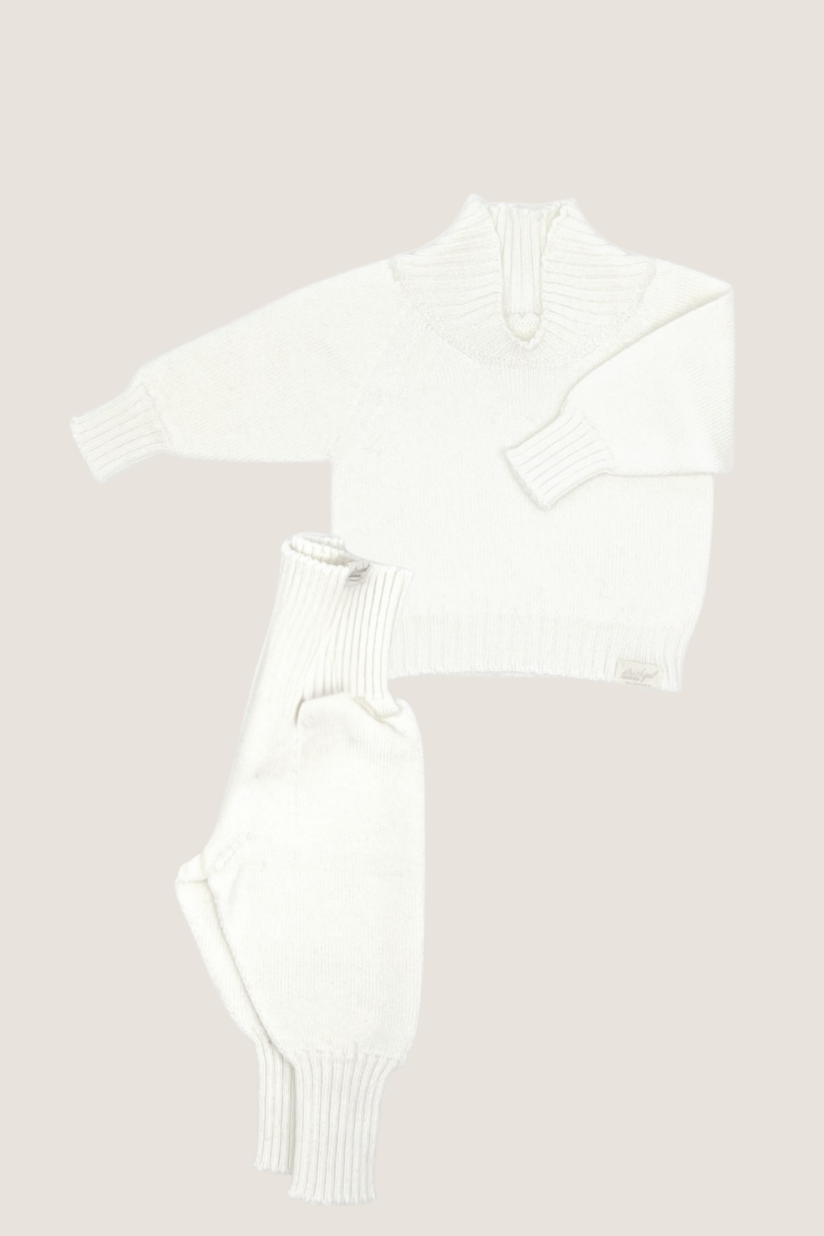 Baby Homecoming Outfit aus 100% Merinowolle in Creme