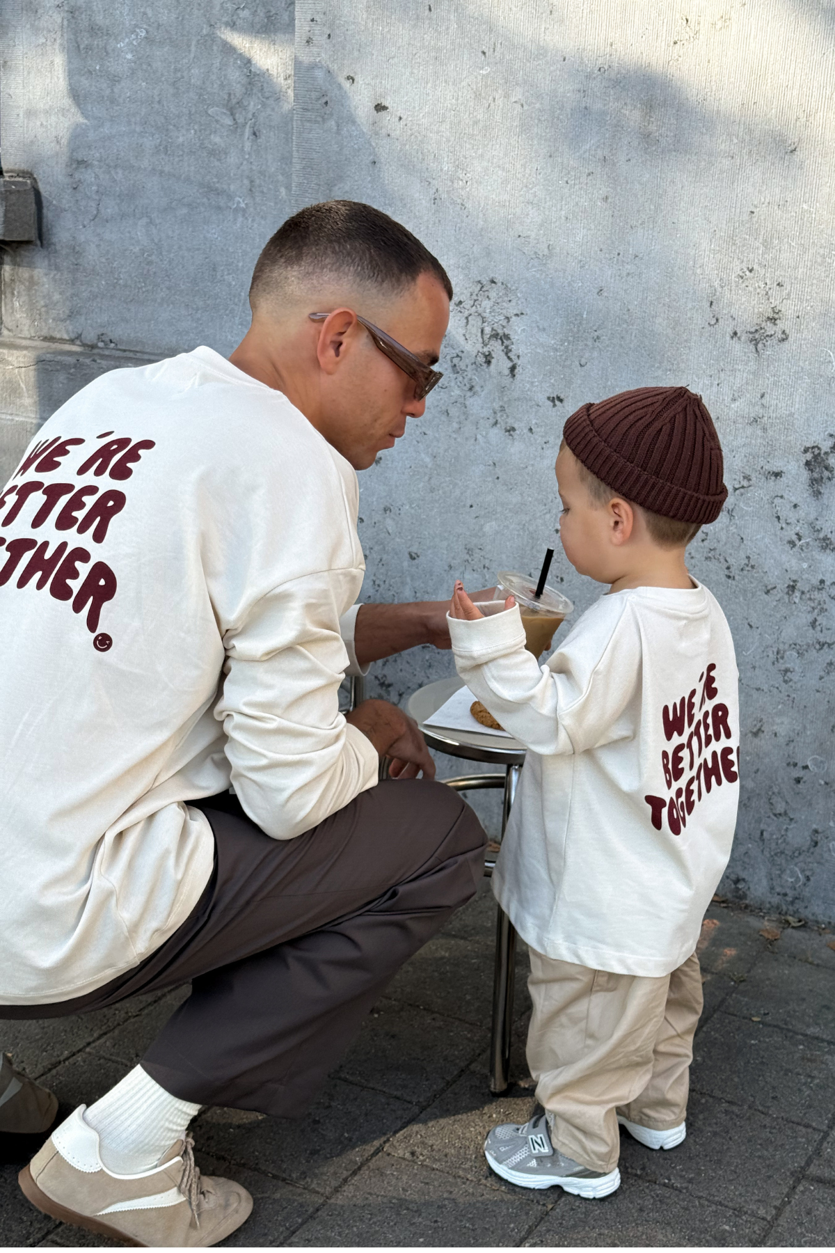 Longsleeve "Better Together" Kids | Beige/Burgundy