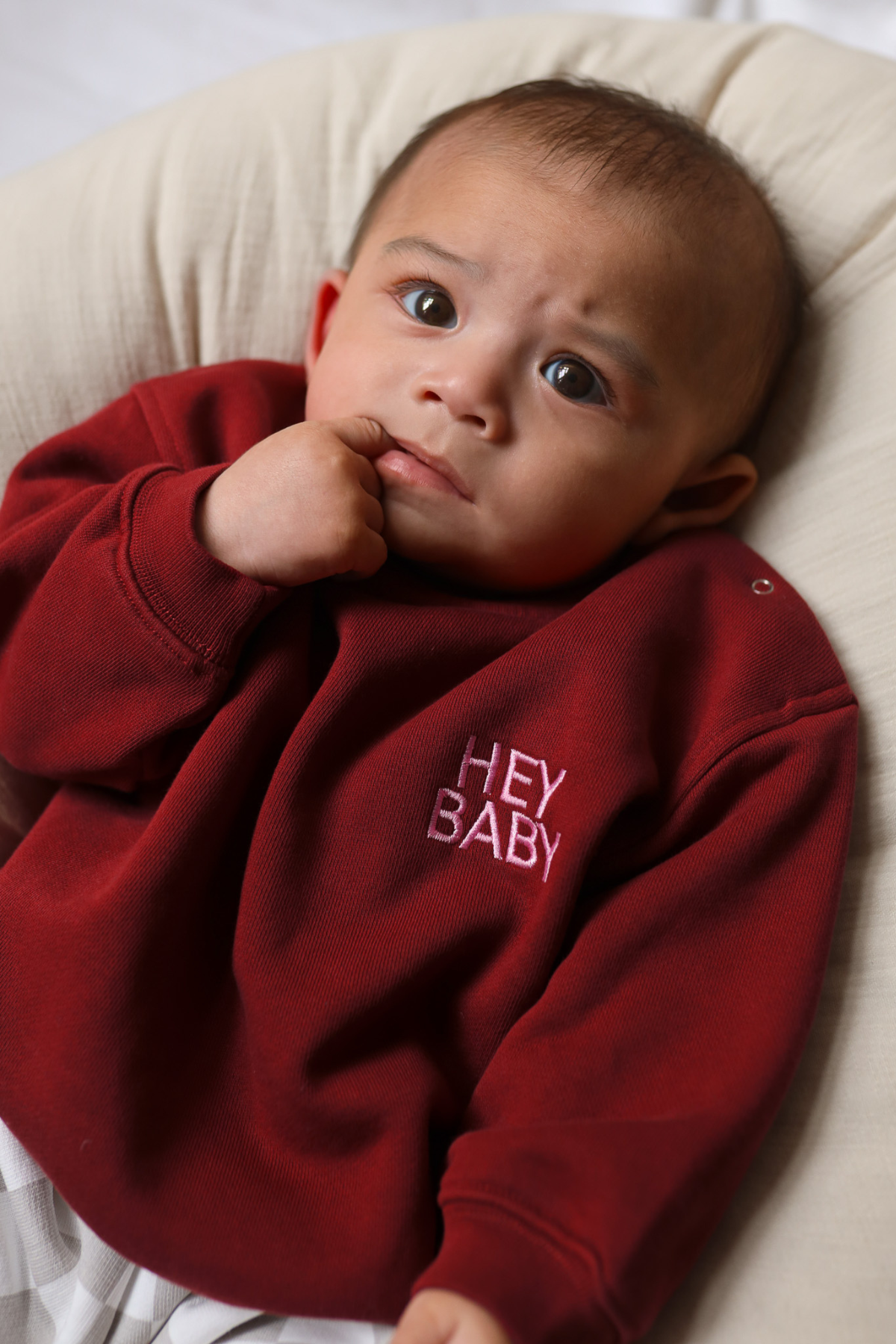 Sweatshirt "HEY BABY" | Burgundy