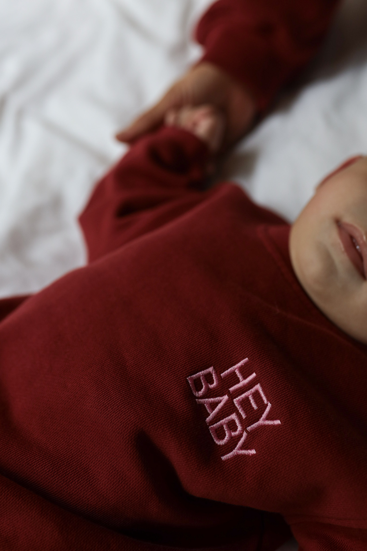 Sweatshirt "HEY BABY" | Burgundy
