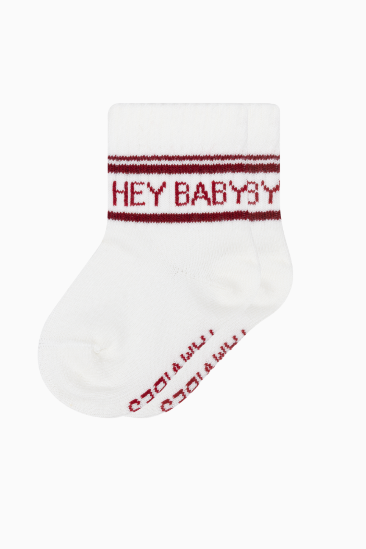 Socken "Hey Baby" | Milk/Burgundy