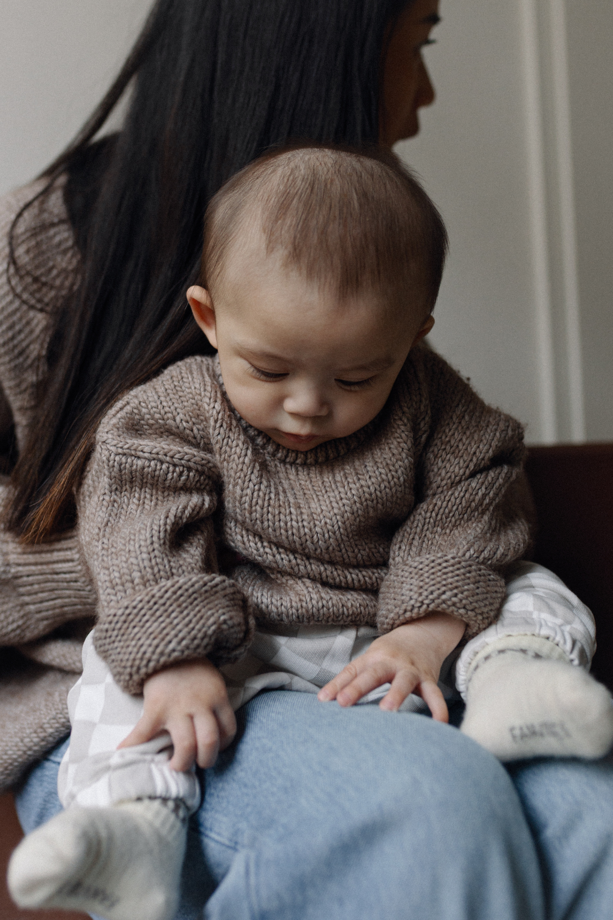 Strickpullover "HEY BABY" | Chocolate