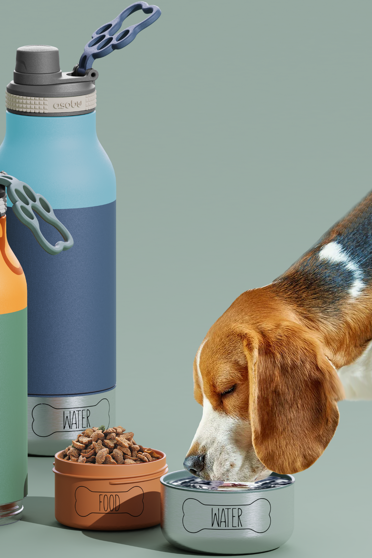 Trinkflasche "Barky" | Pastel Pink/Orange
