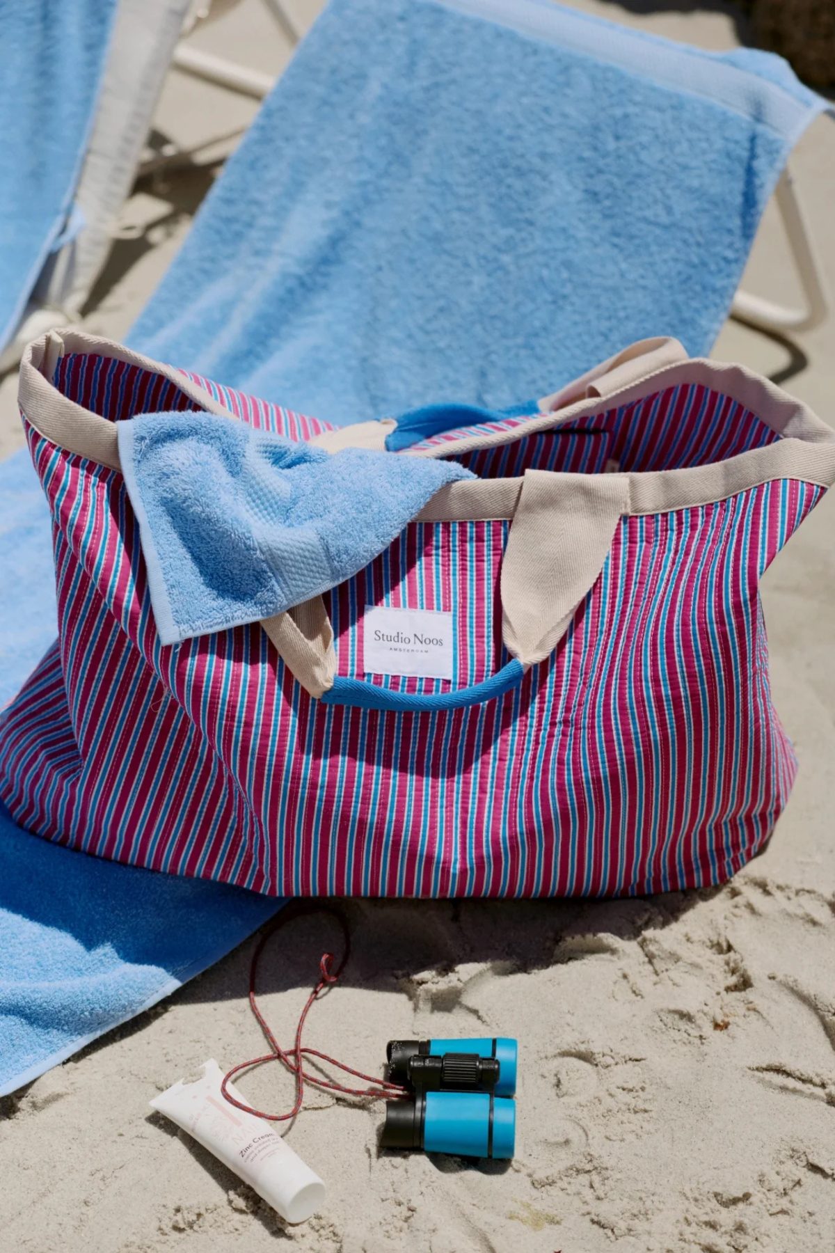 Beach Bag | Rosa Poplin Striped
