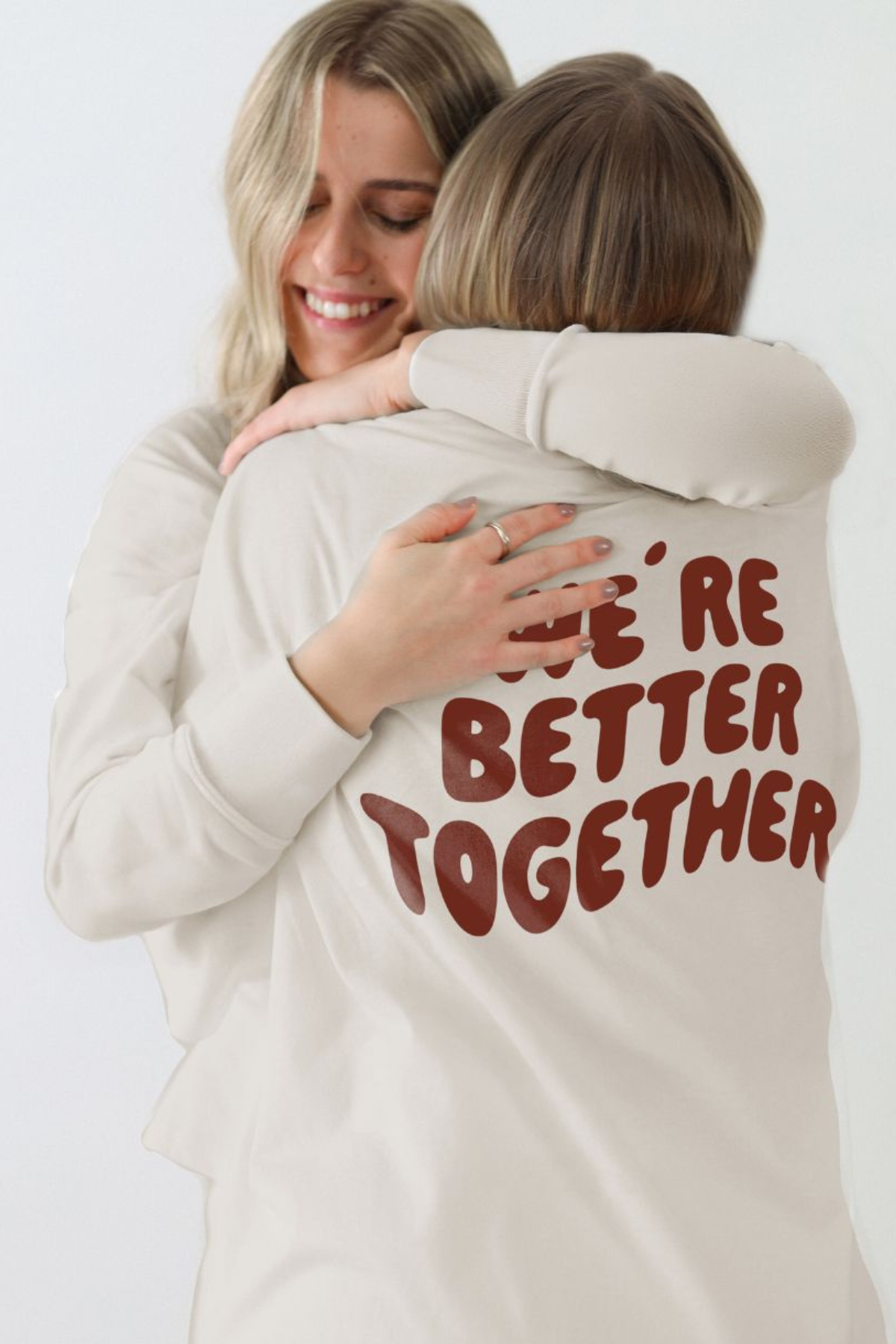Longsleeve "Better Together" für Erwachsene | Beige/Burgundy